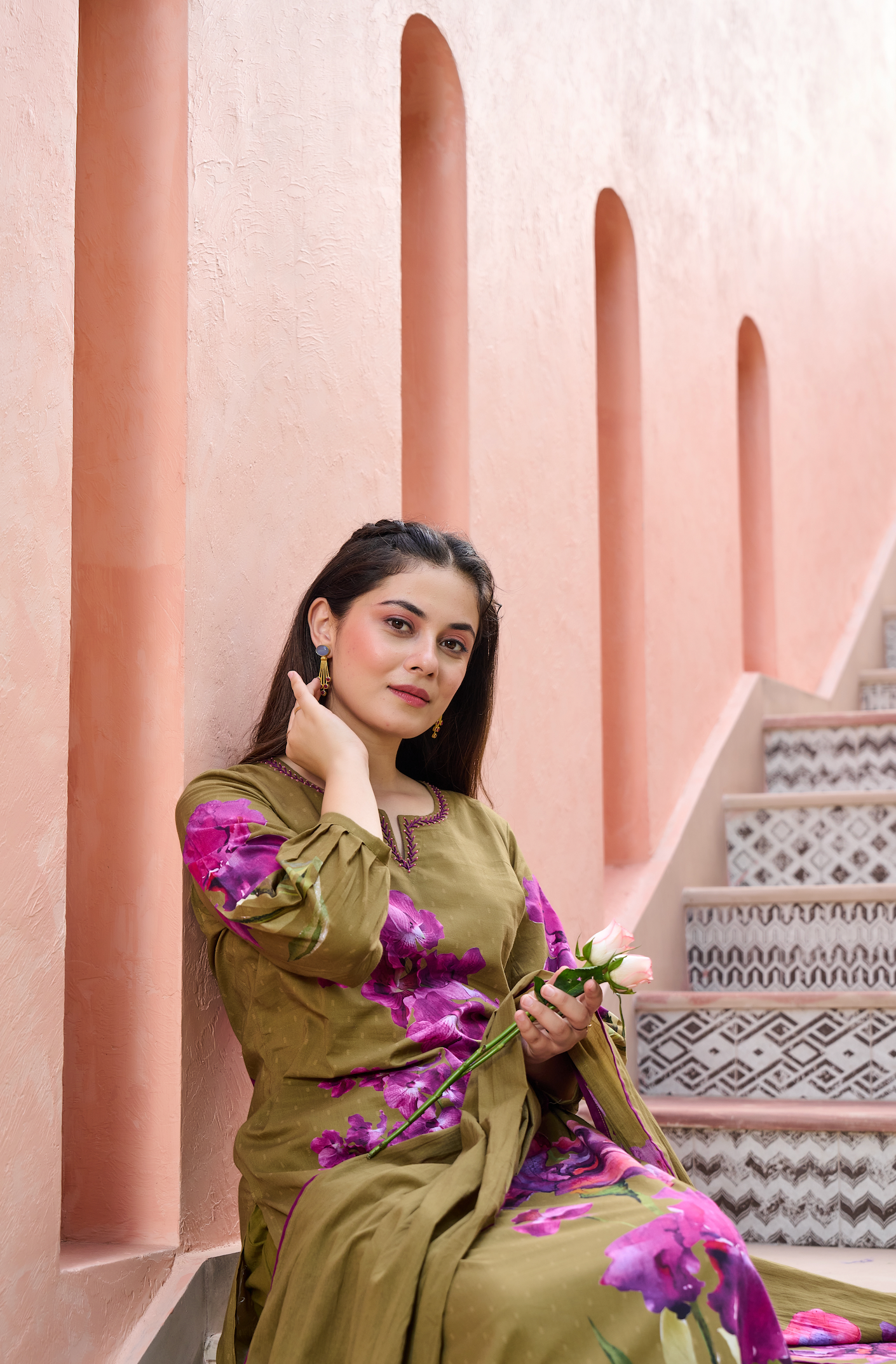 Petal Olive Suit Set