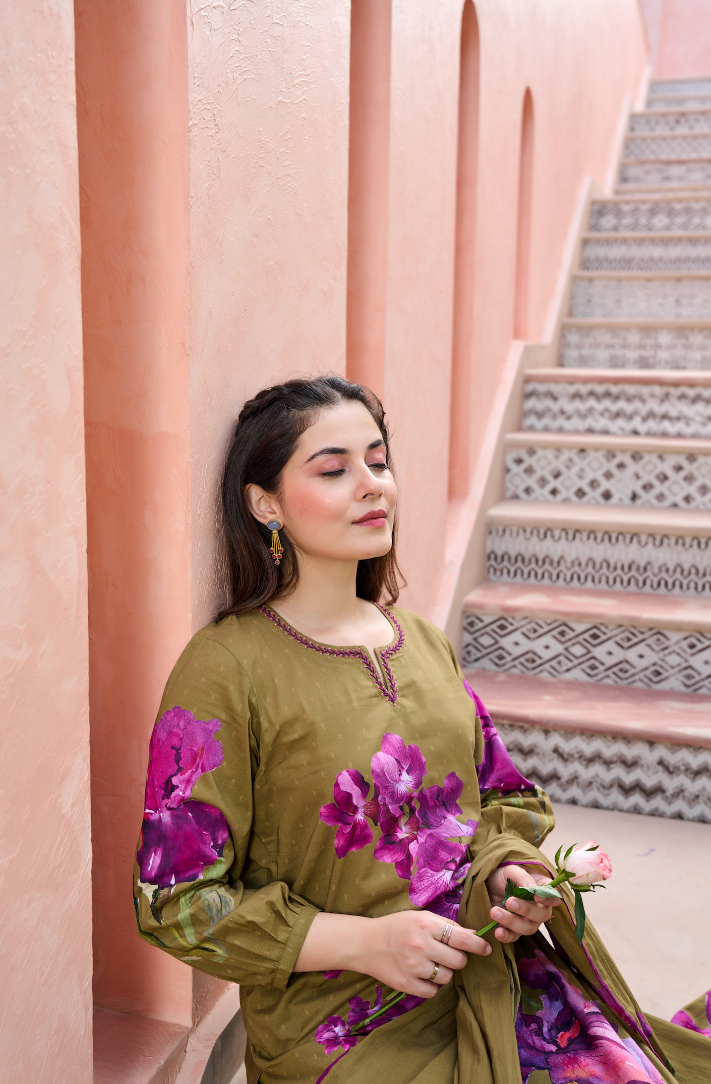 Petal Olive Suit Set