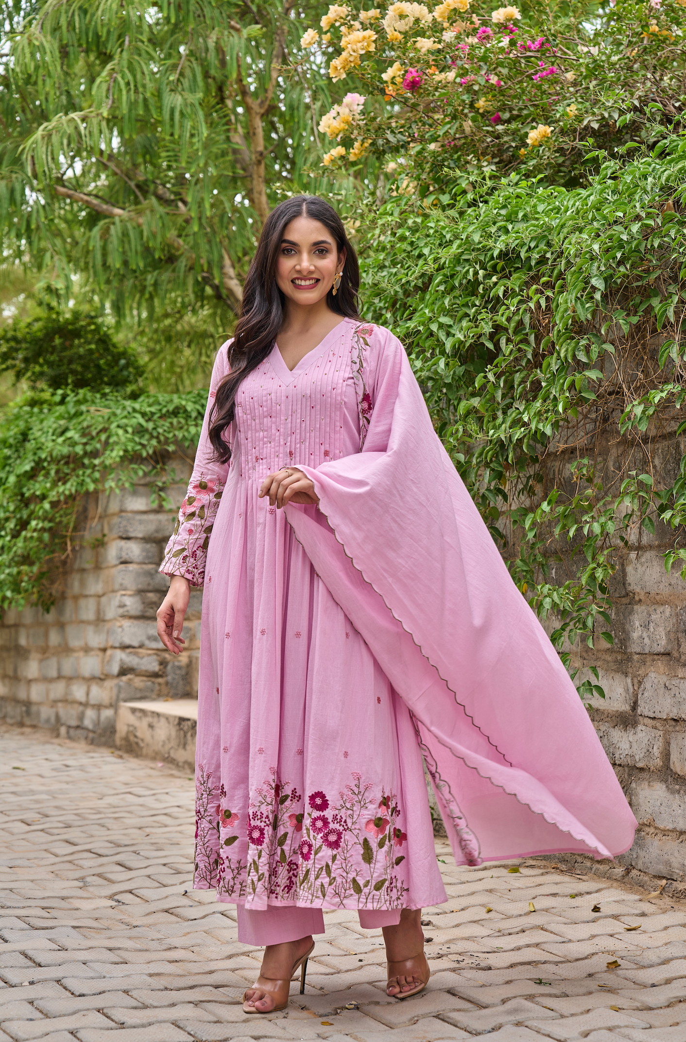 Rose Blossom Mul Cotton Suit Set