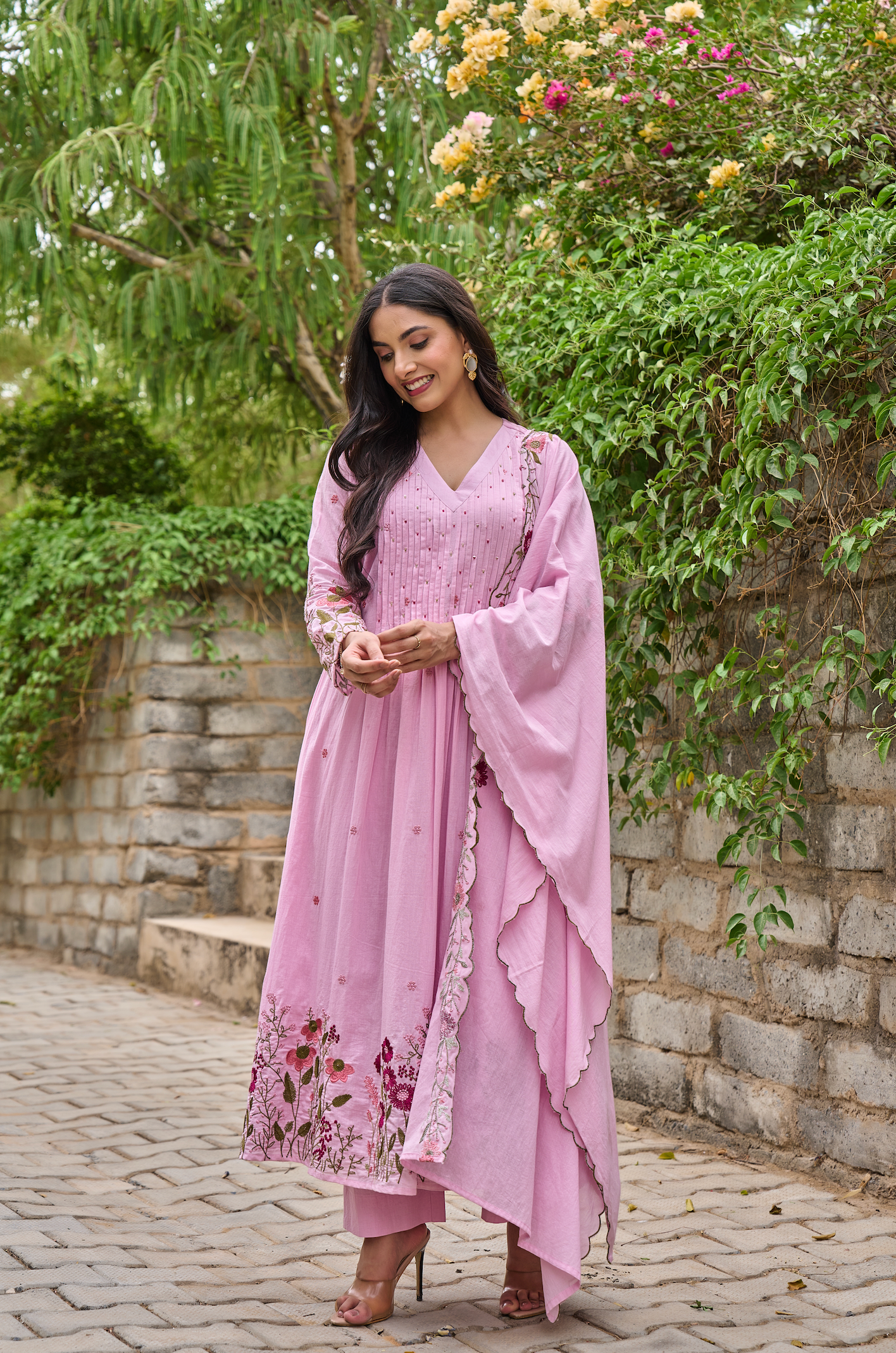 Rose Blossom Mul Cotton Suit Set