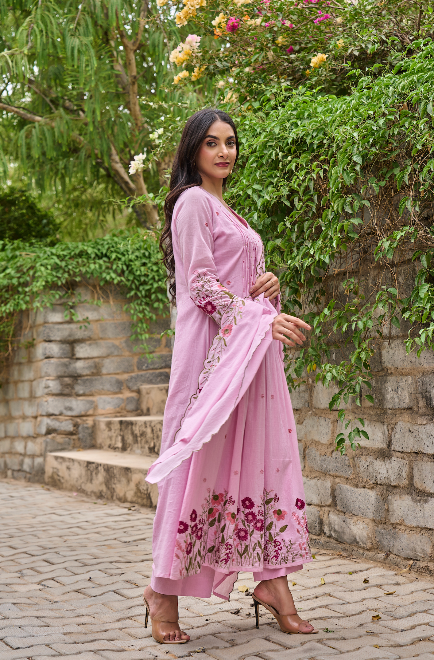 Rose Blossom Mul Cotton Suit Set