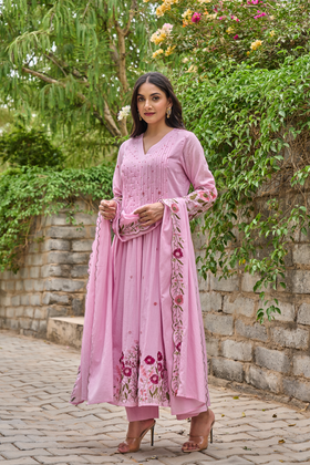 Rose Blossom Mul Cotton Suit Set