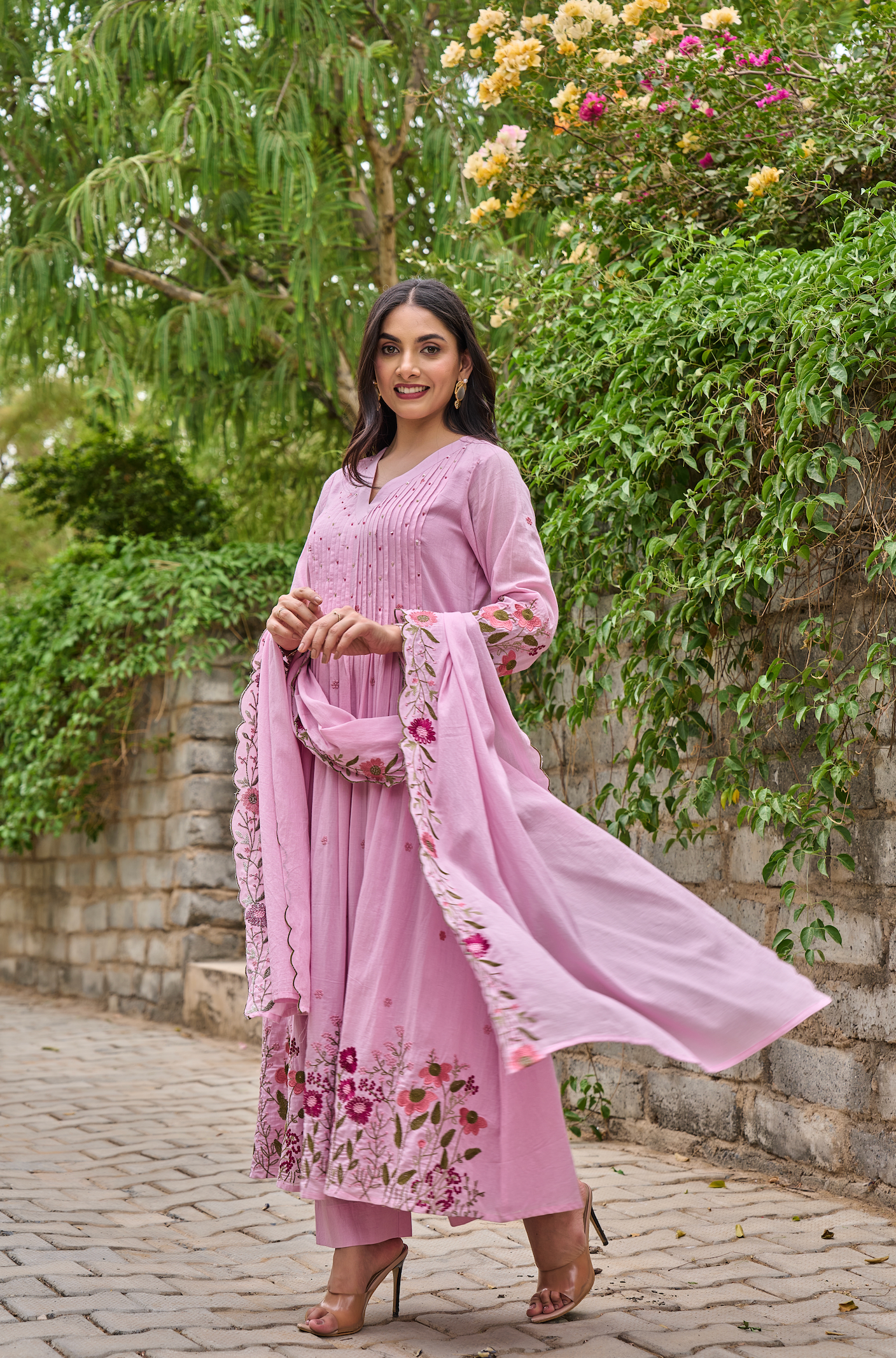 Rose Blossom Mul Cotton Suit Set