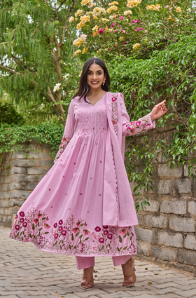 Rose Blossom Mul Cotton Suit Set