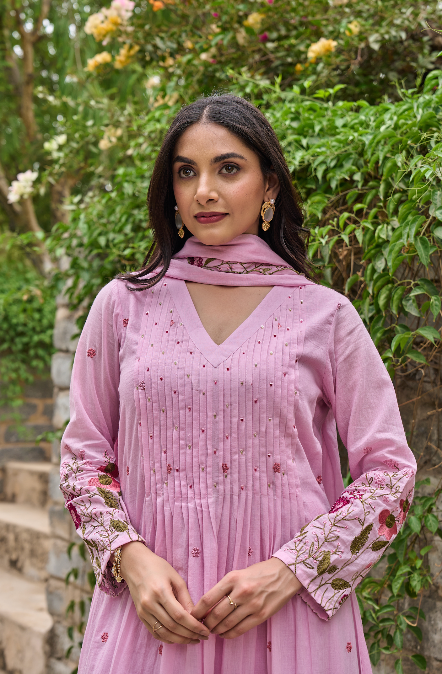 Rose Blossom Mul Cotton Suit Set