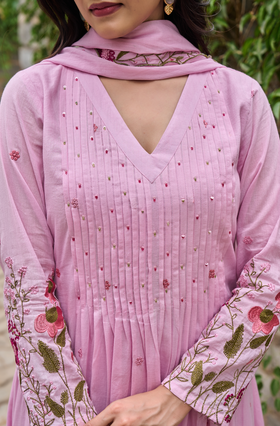 Rose Blossom Mul Cotton Suit Set