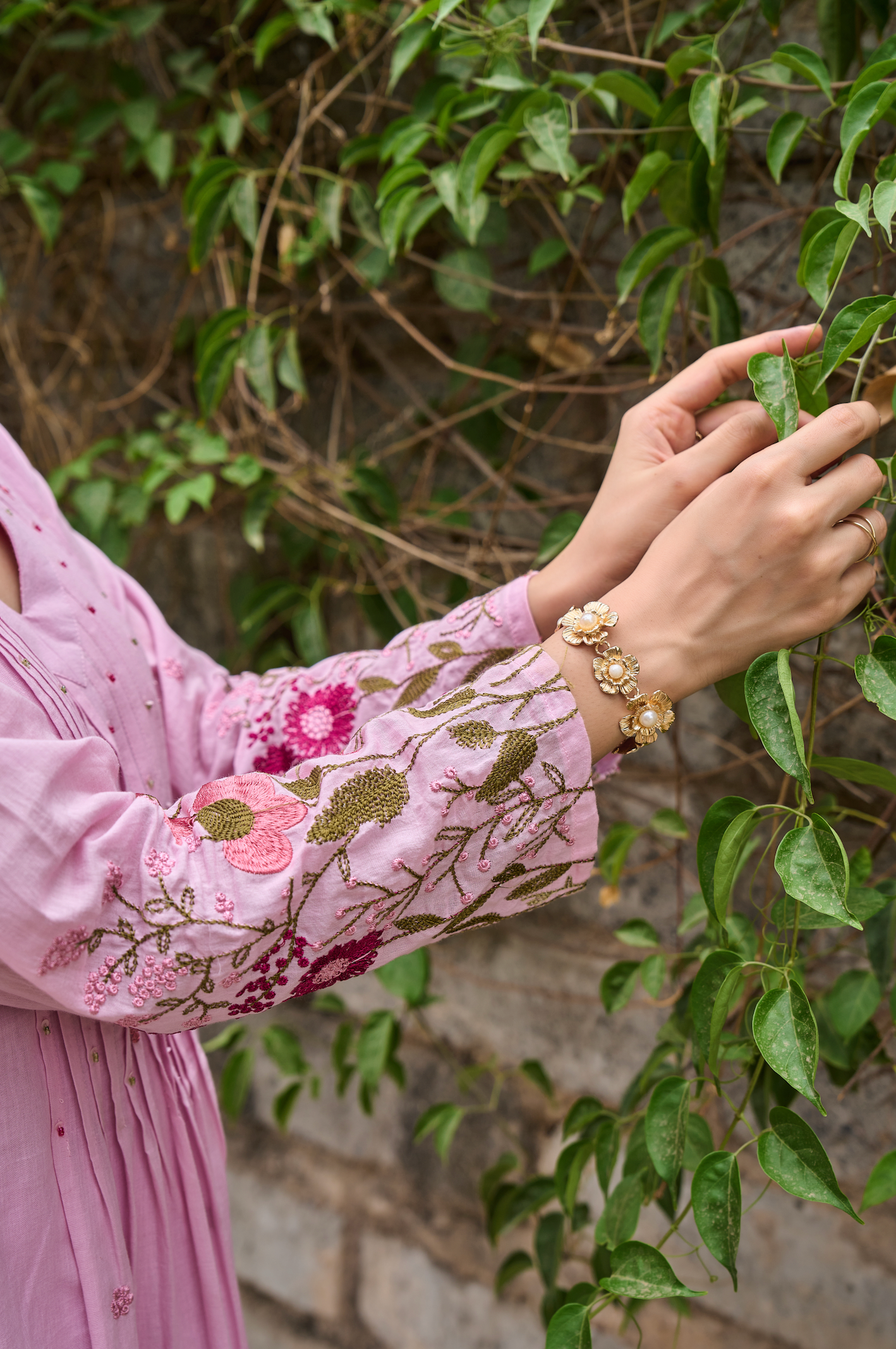 Rose Blossom Mul Cotton Suit Set