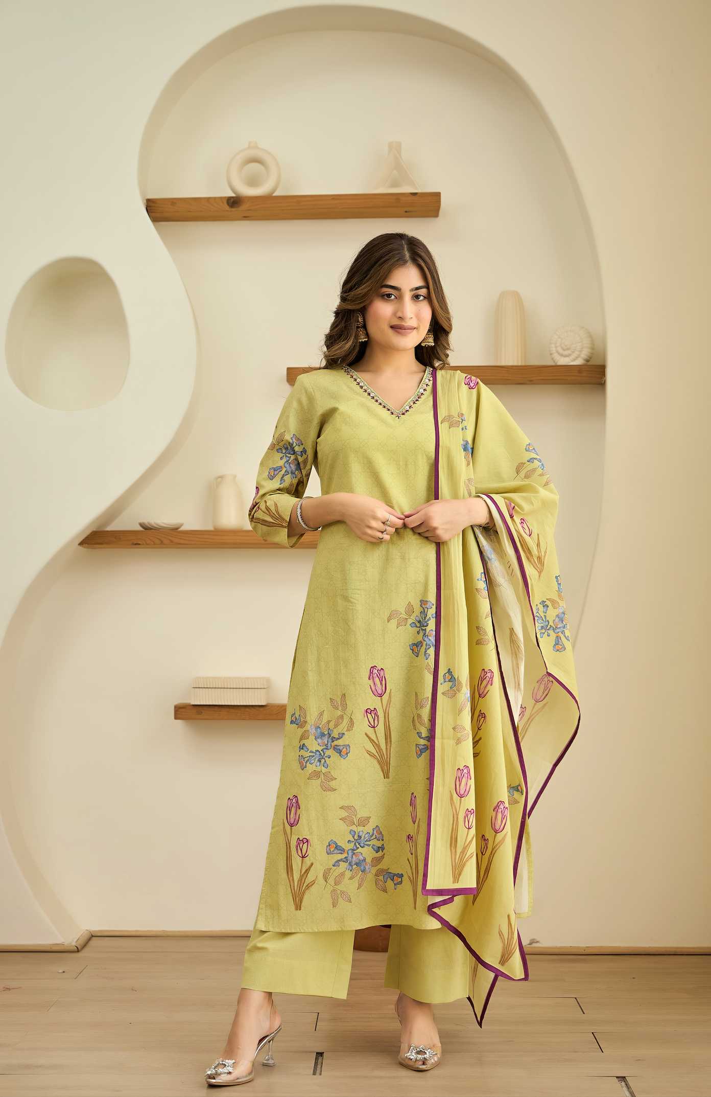 Moss Mist Cotton Suit Set