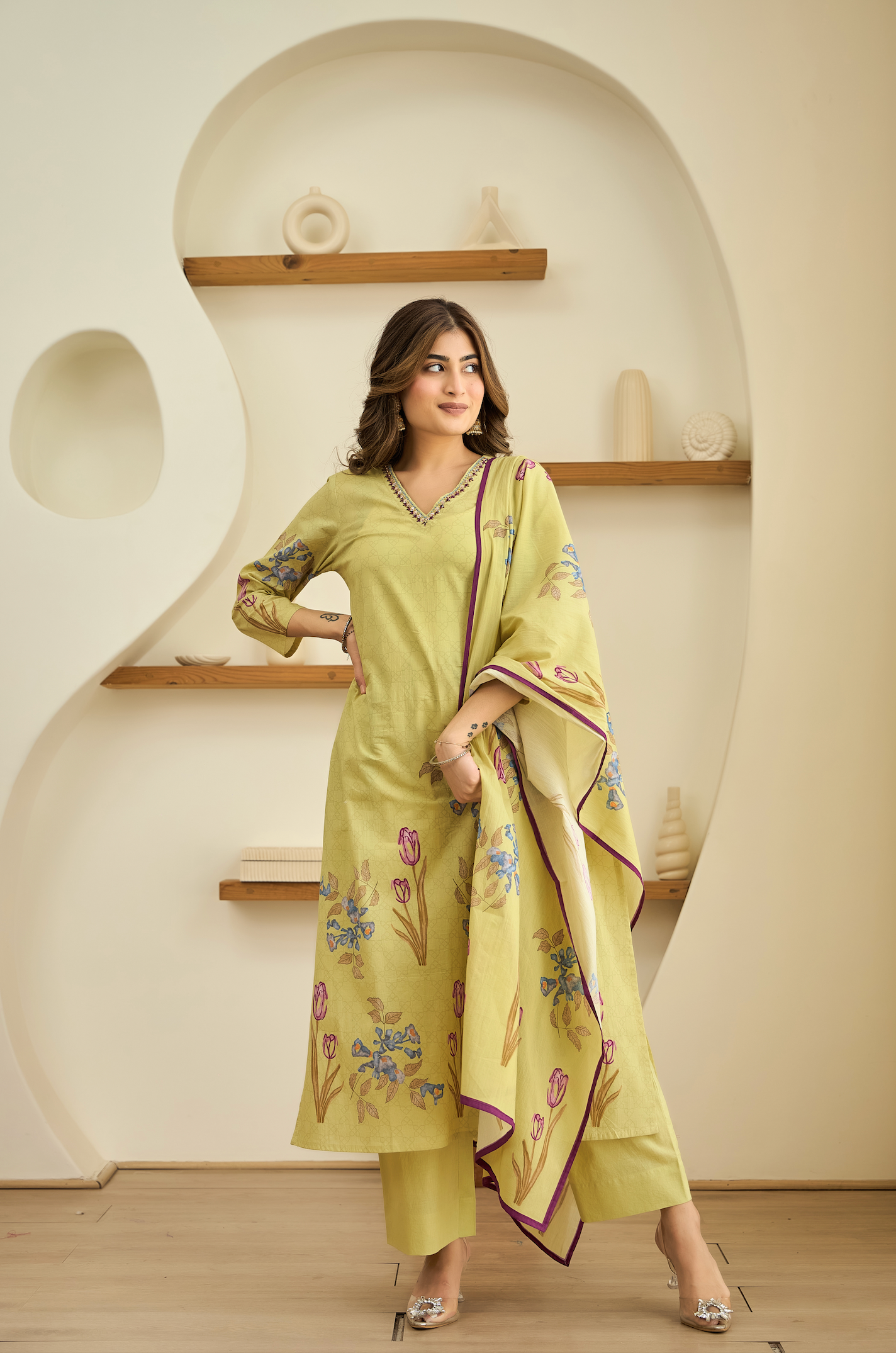 Moss Mist Cotton Suit Set