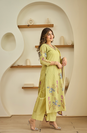 Moss Mist Cotton Suit Set
