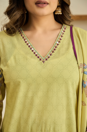 Moss Mist Cotton Suit Set