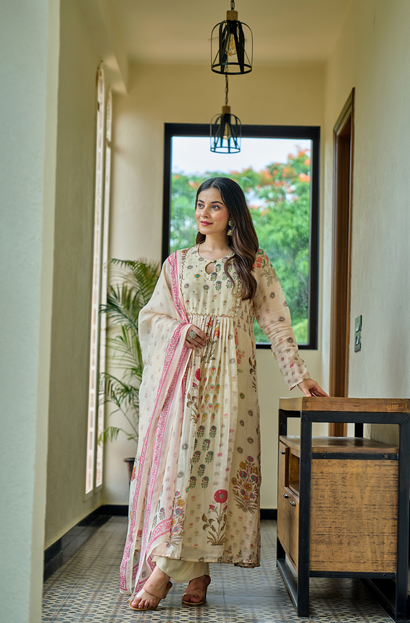 Ivory Meadow Flared Suit Set