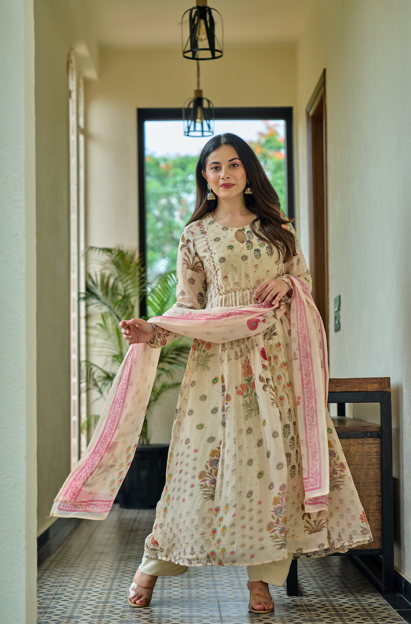 Ivory Meadow Flared Suit Set