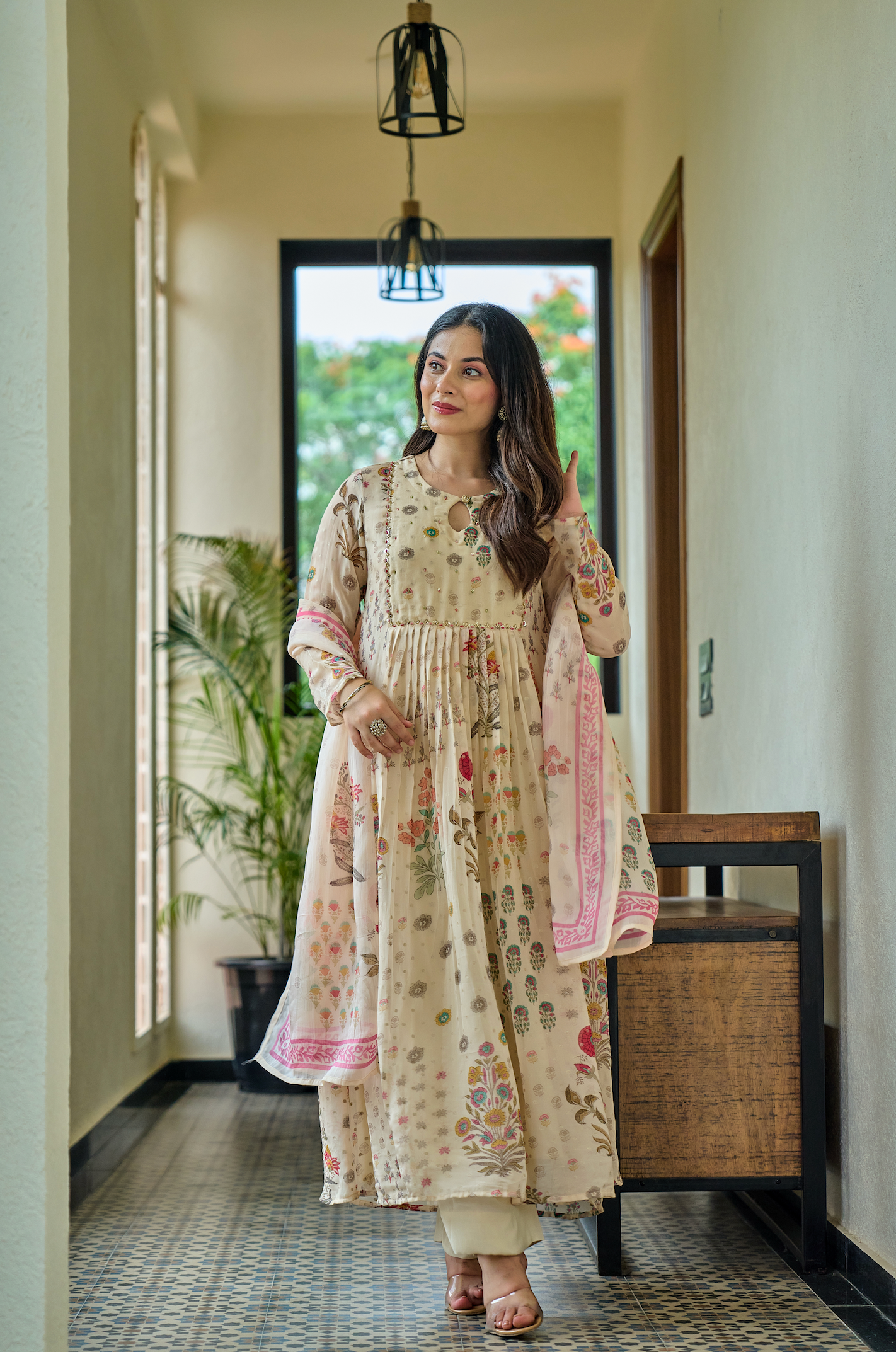 Ivory Meadow Flared Suit Set