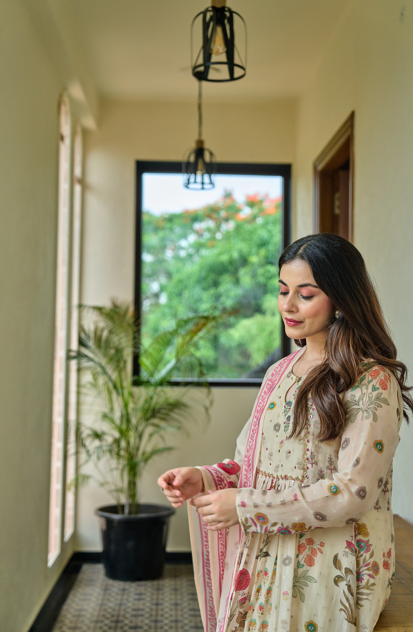 Ivory Meadow Flared Suit Set