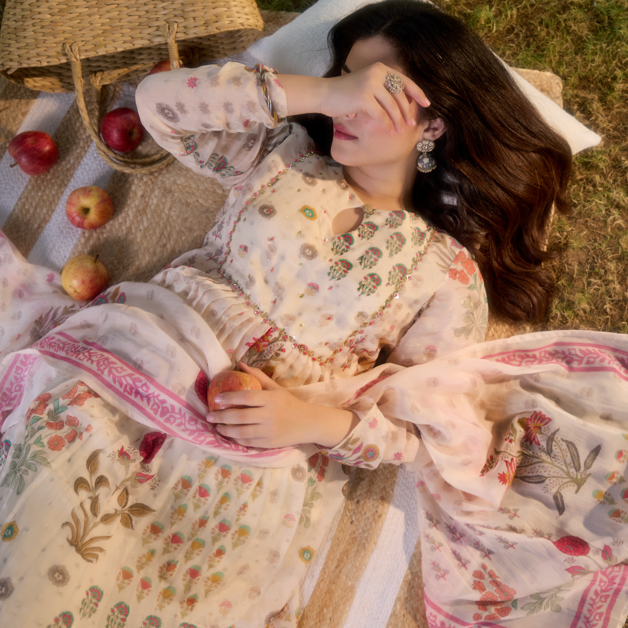 Ivory Meadow Flared Suit Set