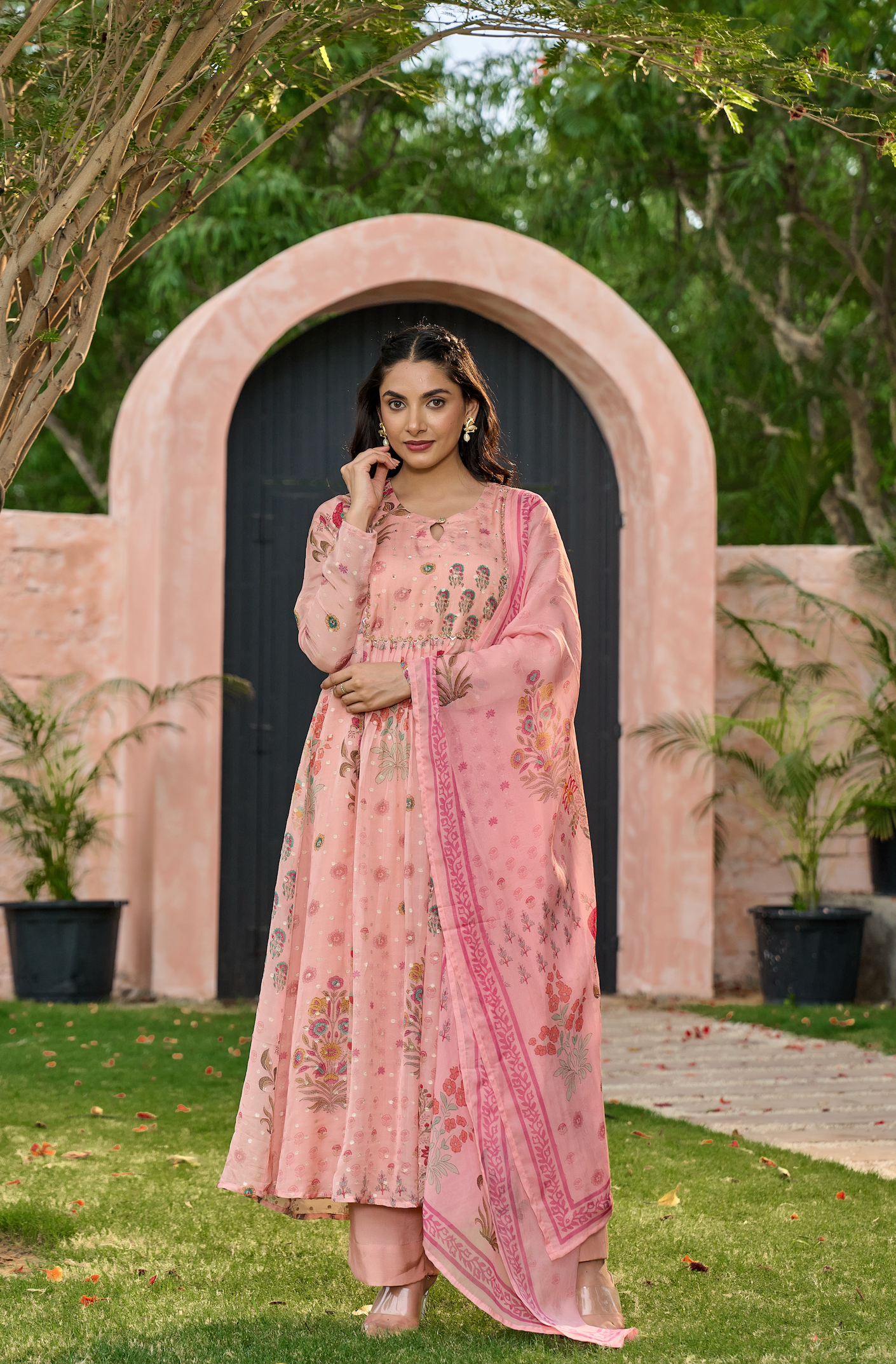 Blush Blossom Flared Suit Set