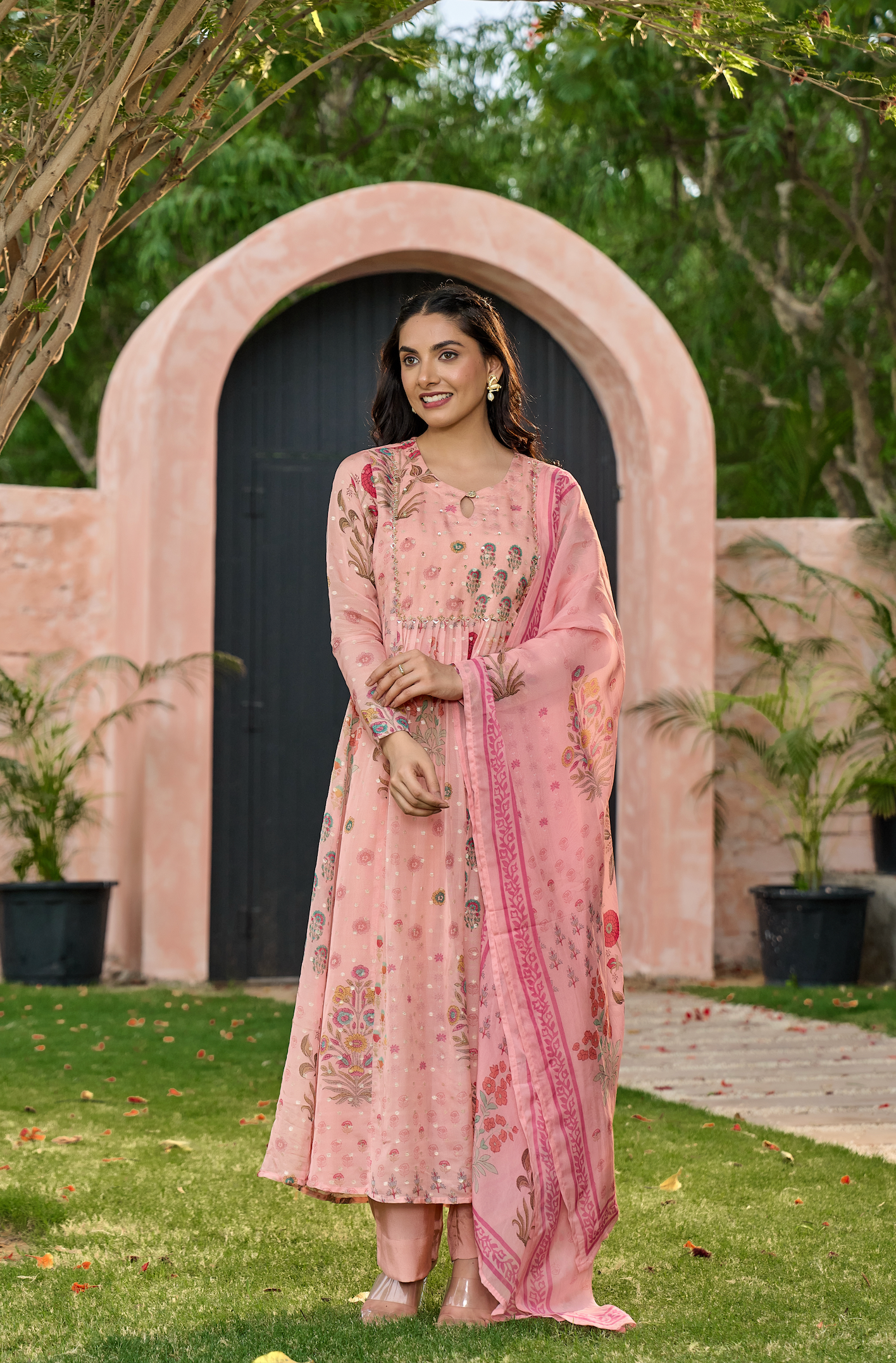 Blush Blossom Flared Suit Set