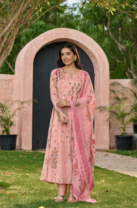 Blush Blossom Flared Suit Set