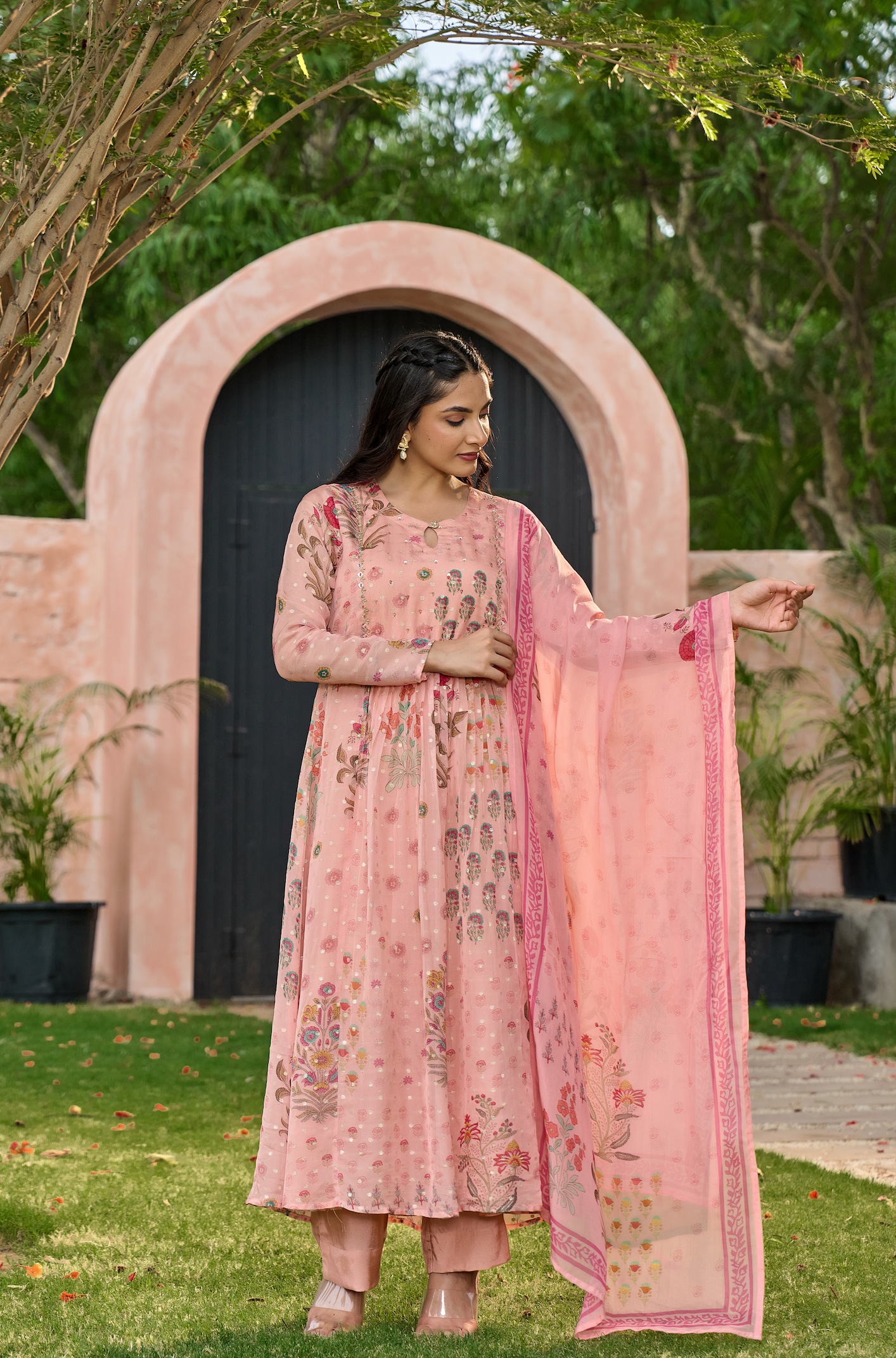 Blush Blossom Flared Suit Set