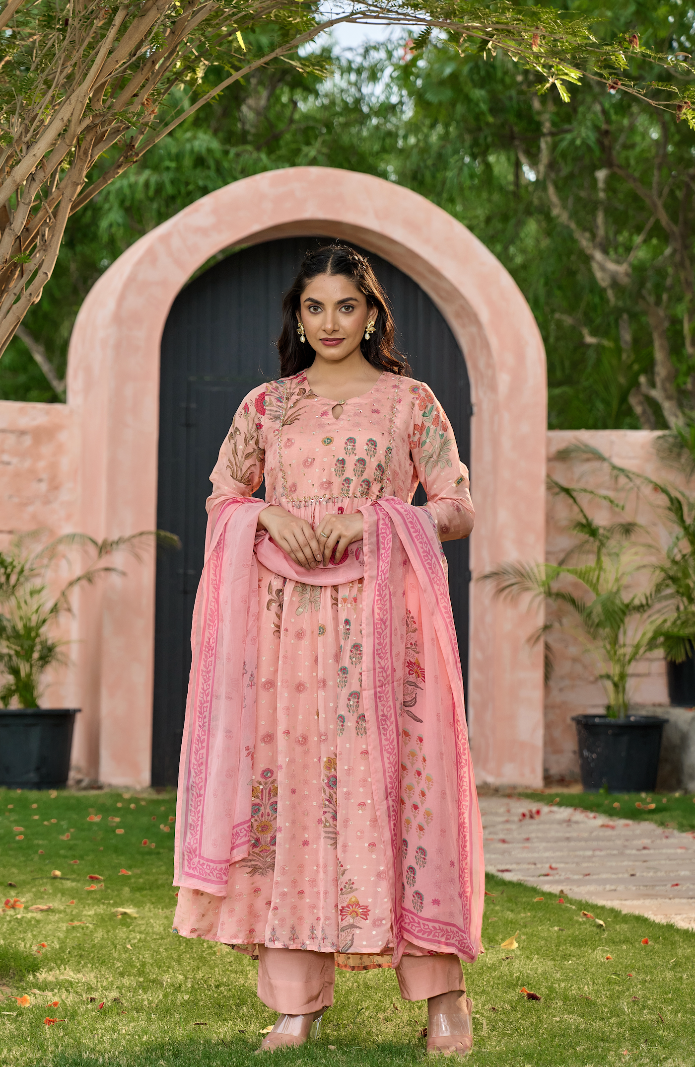Blush Blossom Flared Suit Set