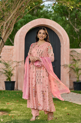 Blush Blossom Flared Suit Set