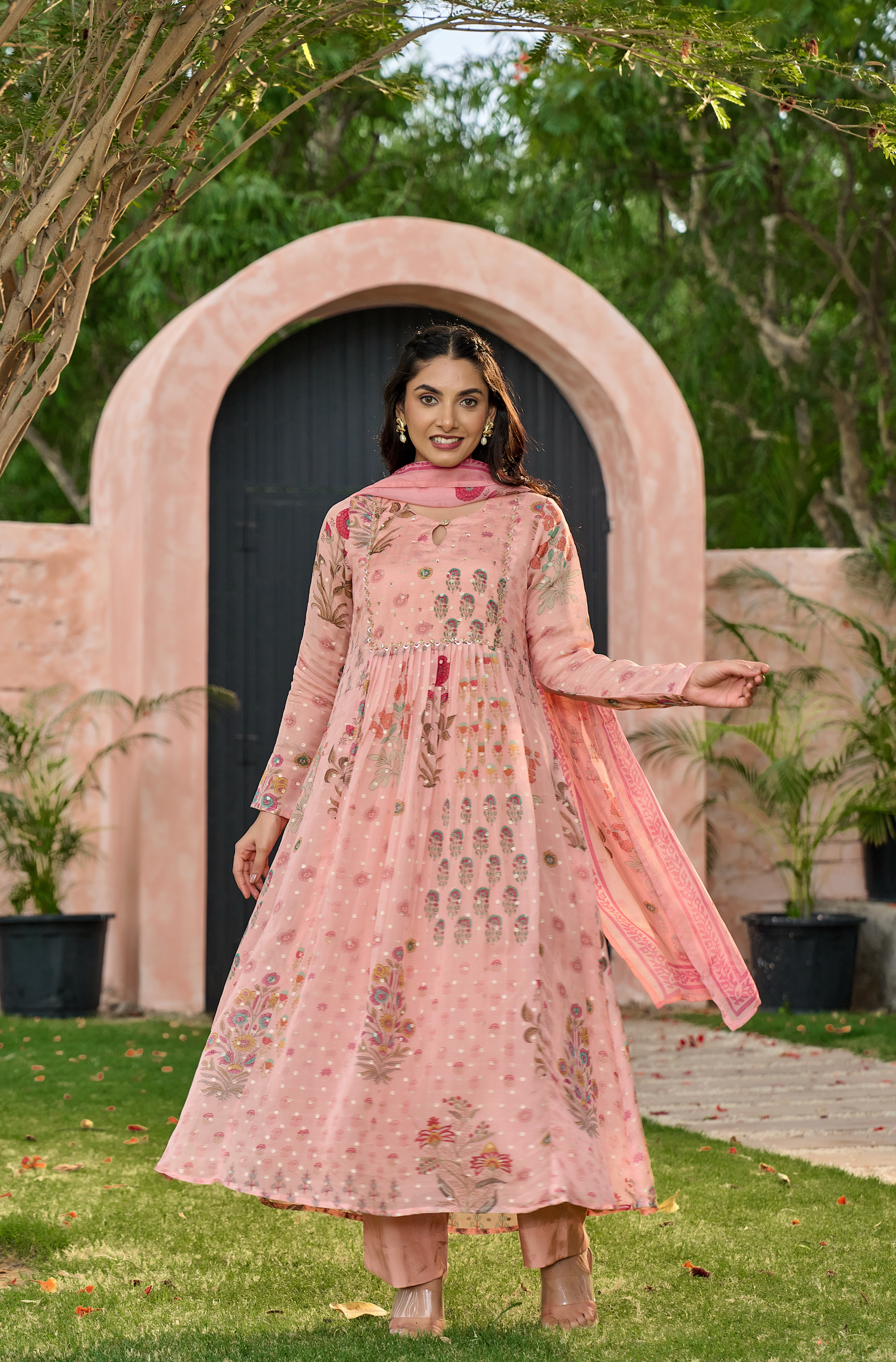 Blush Blossom Flared Suit Set