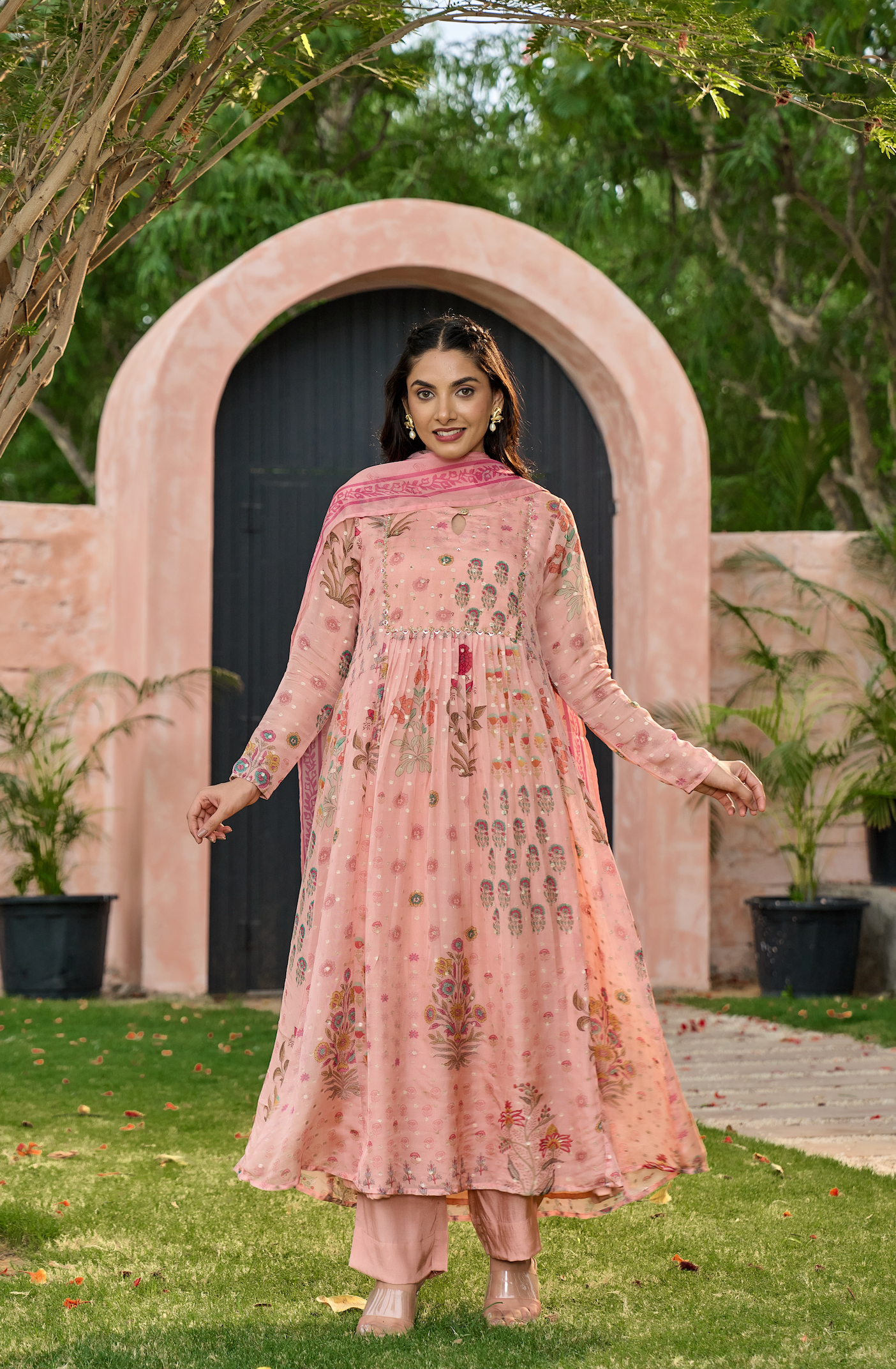 Blush Blossom Flared Suit Set