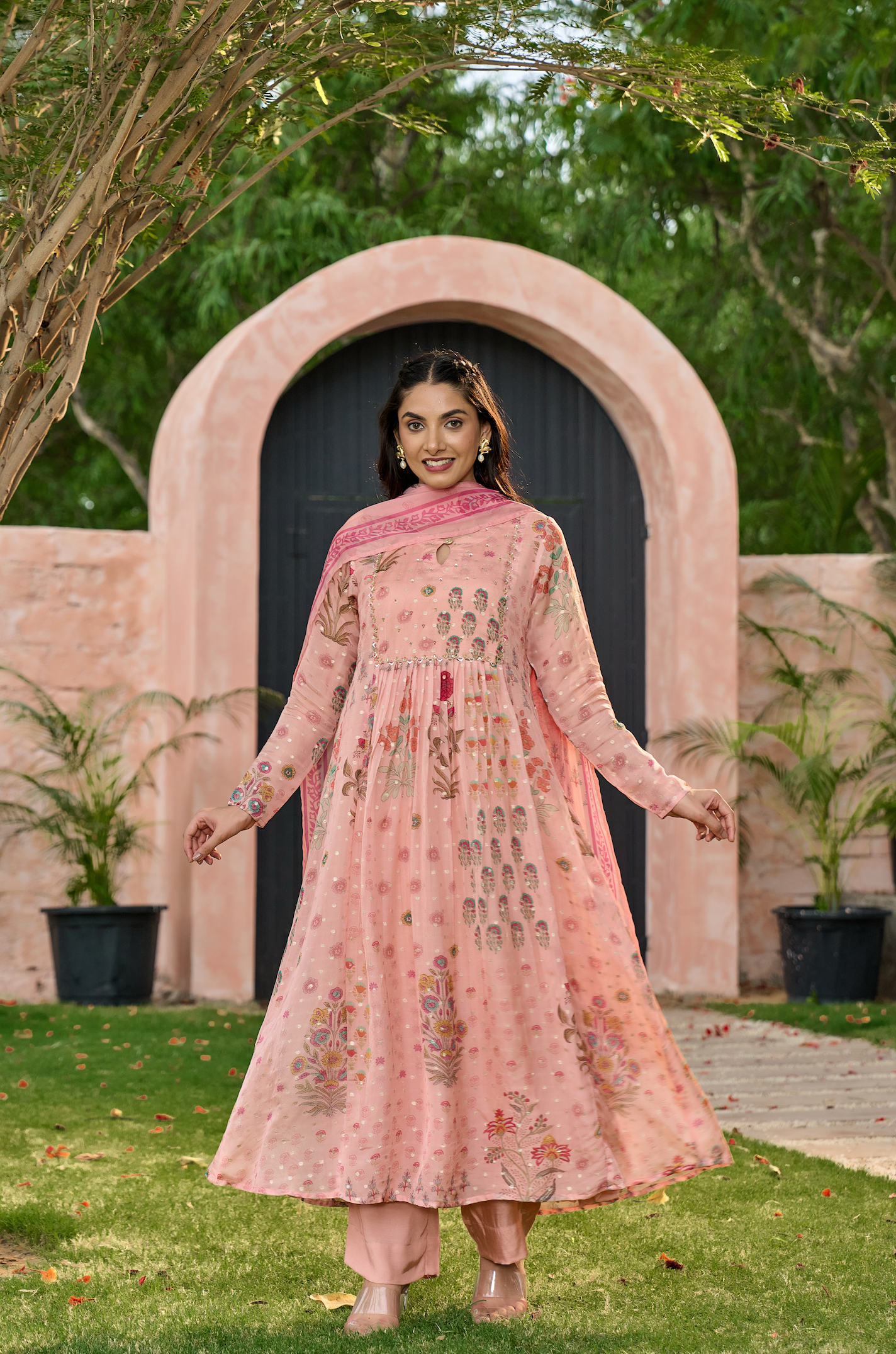 Blush Blossom Flared Suit Set