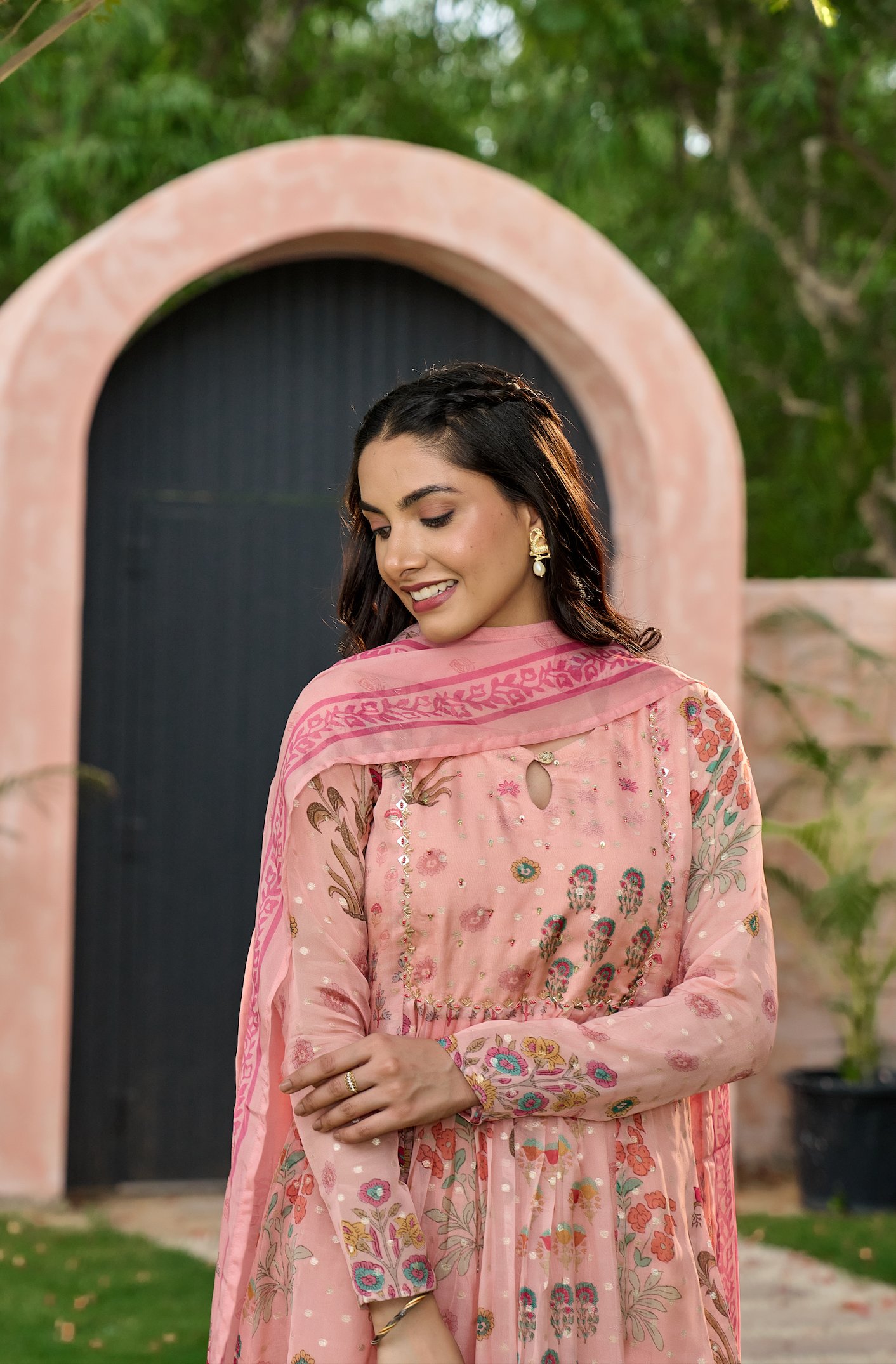 Blush Blossom Flared Suit Set