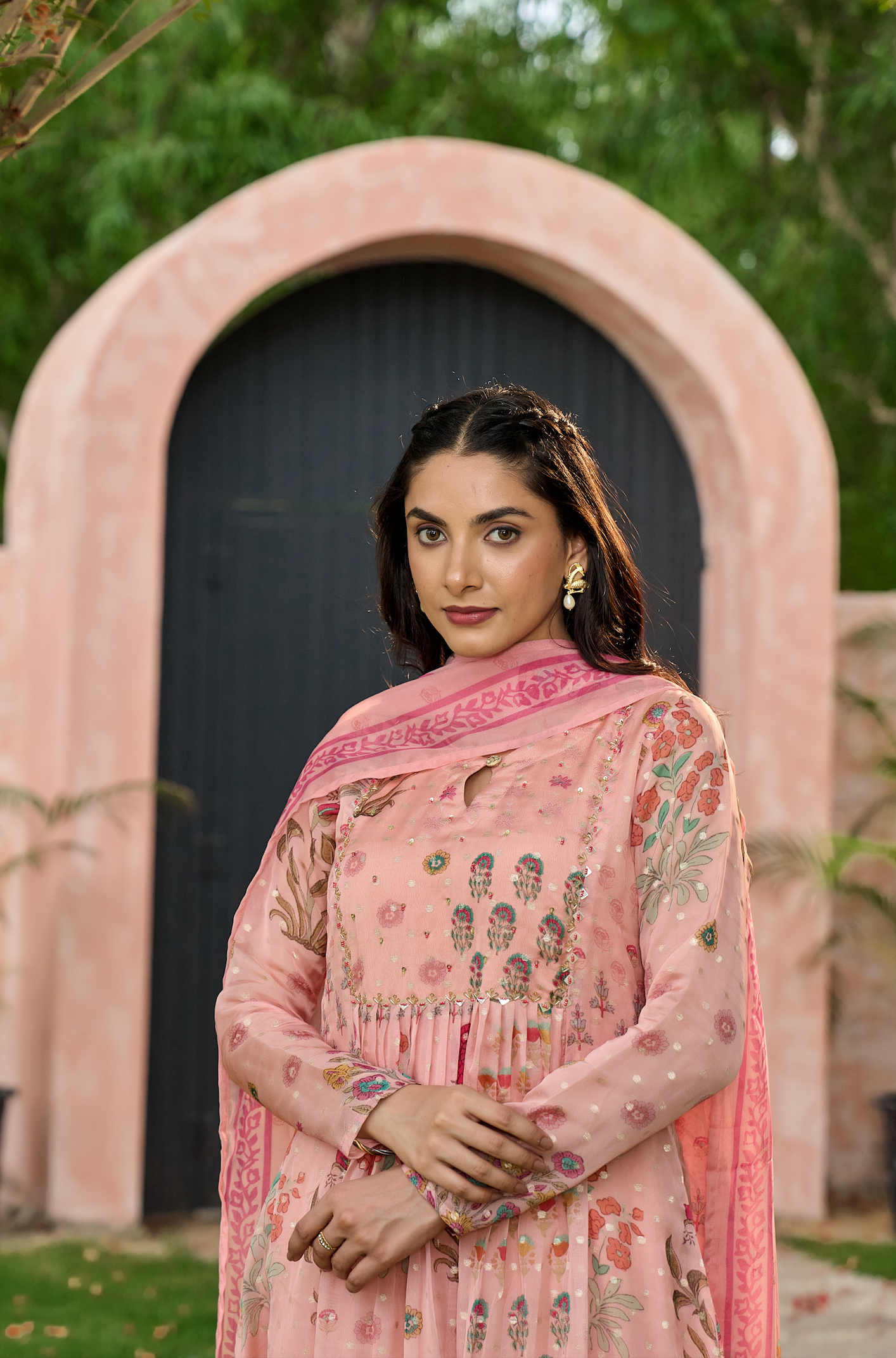 Blush Blossom Flared Suit Set