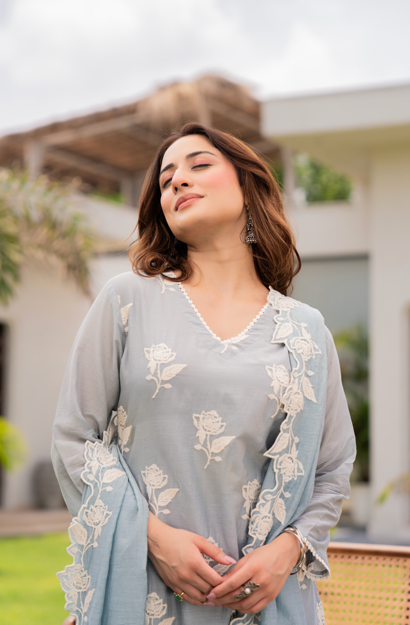 Misty Sky Blue Suit Set