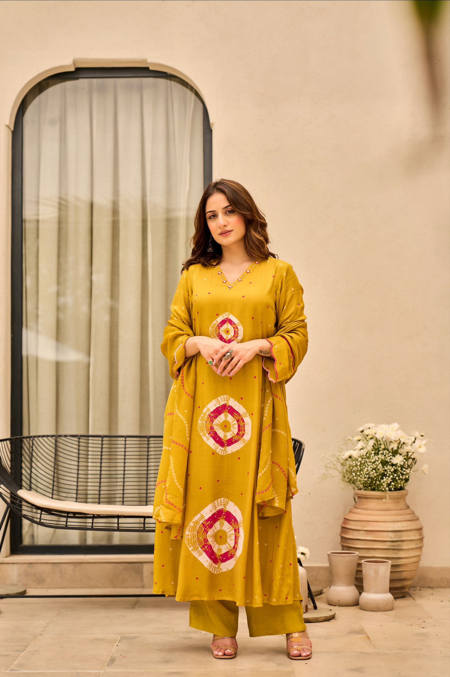 Sunlit Mustard Muslin Suit Set