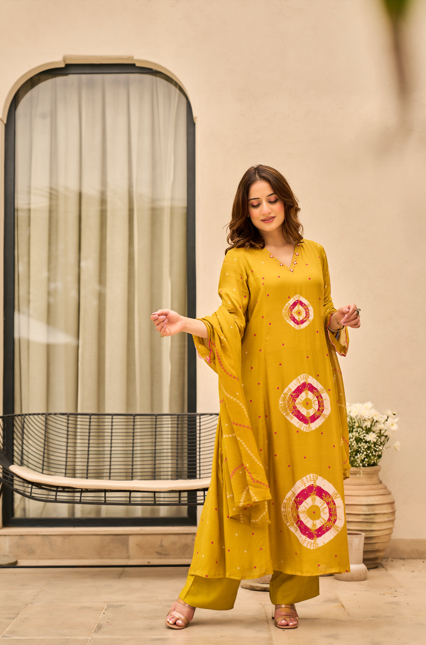 Sunlit Mustard Muslin Suit Set
