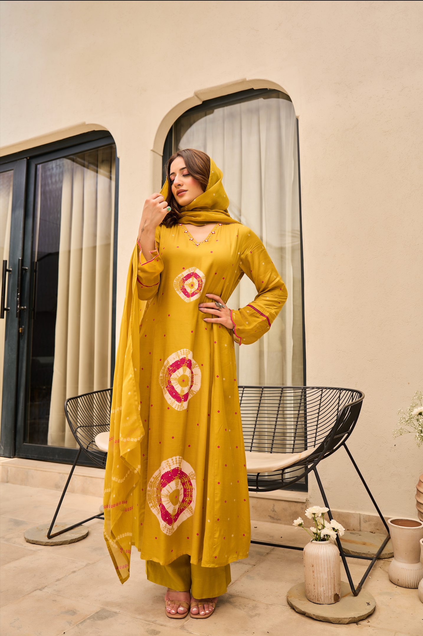 Sunlit Mustard Muslin Suit Set