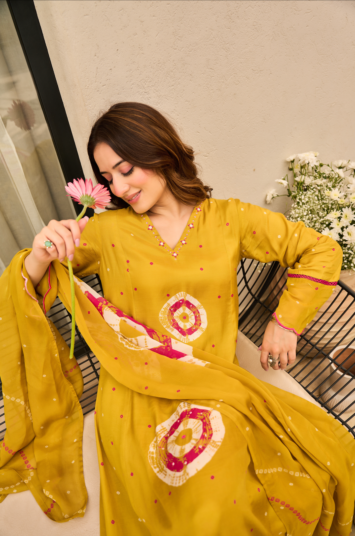 Sunlit Mustard Muslin Suit Set