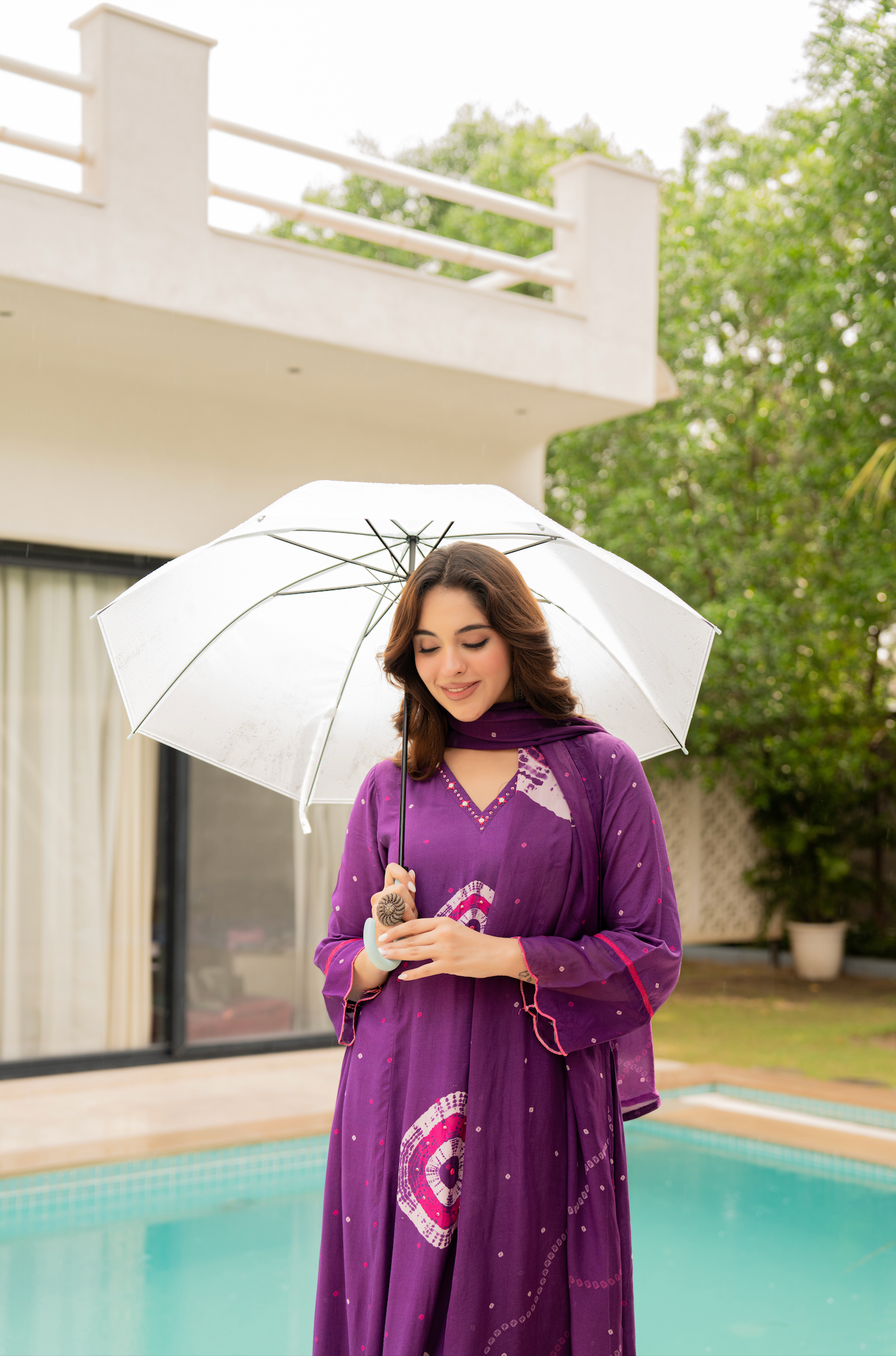 Royal Plum Muslin Suit Set