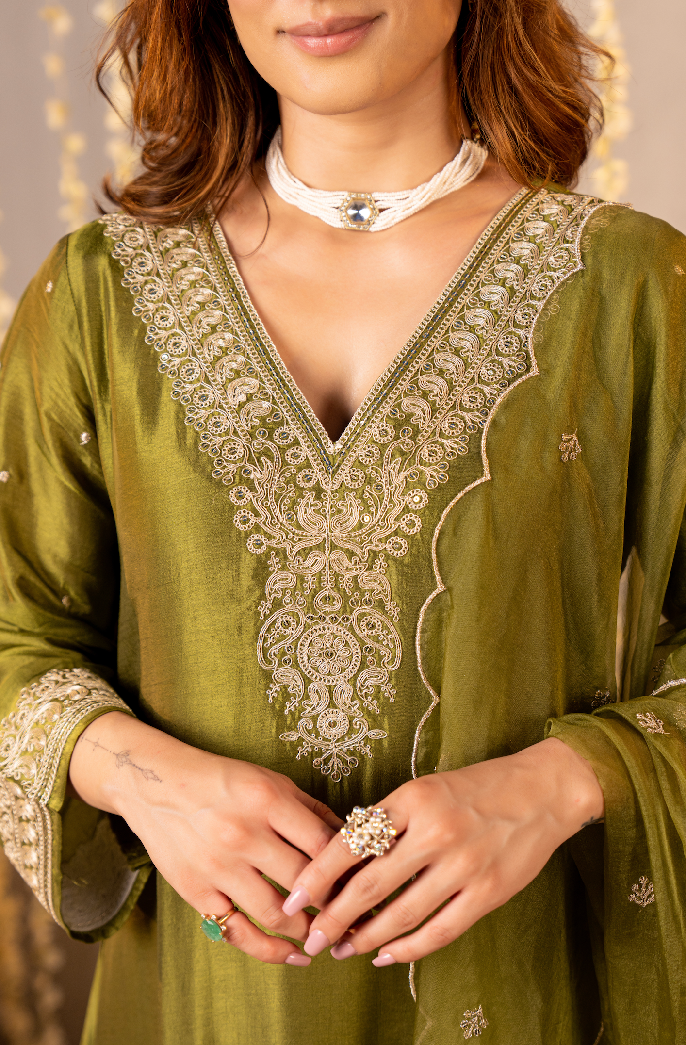 Emerald Whisper Silk Suit Set
