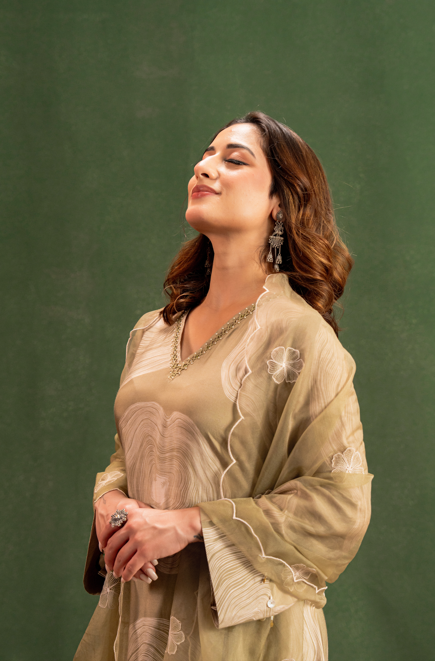 Sandstone Beige Muslin Suit Set