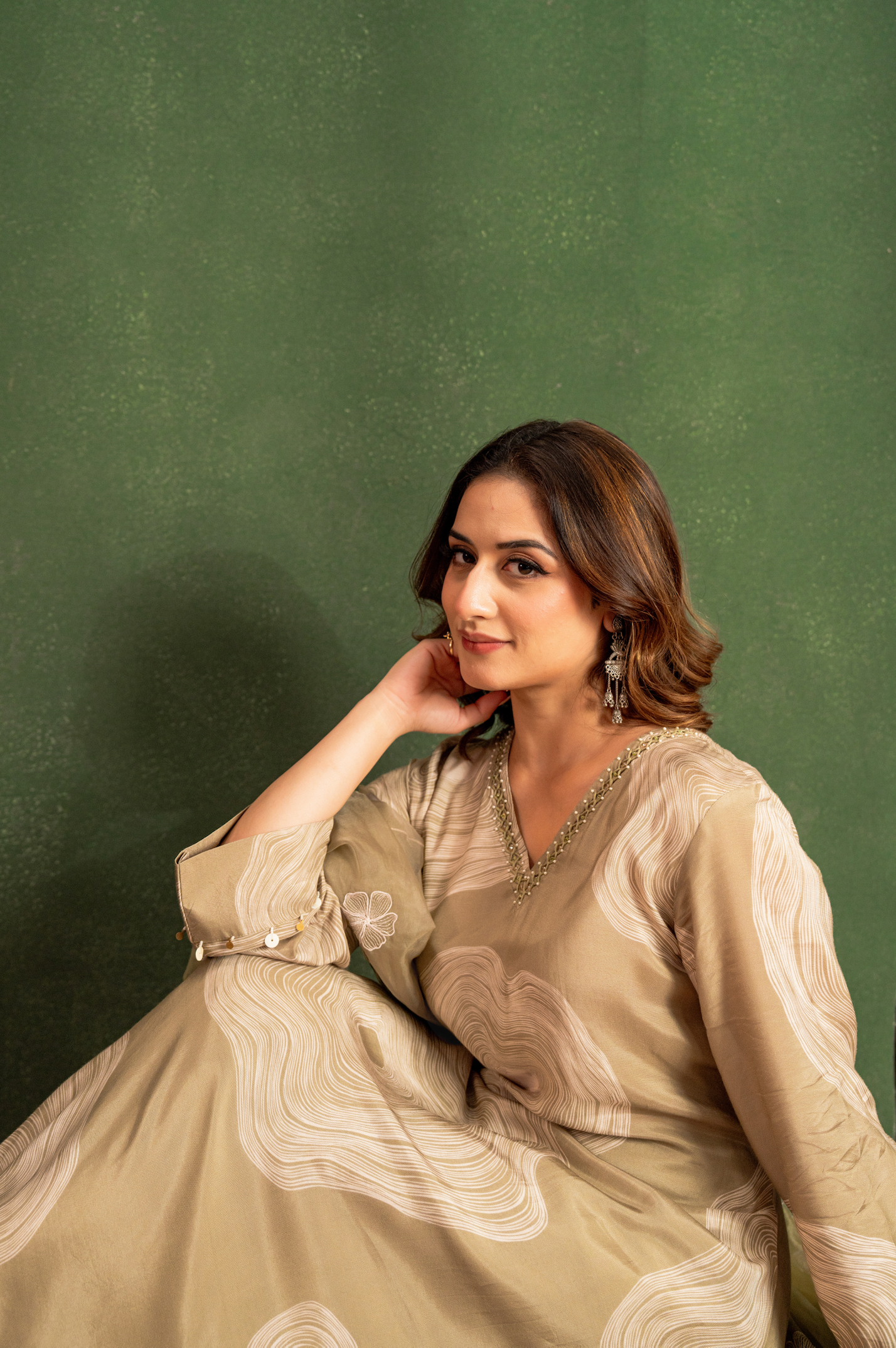 Sandstone Beige Muslin Suit Set