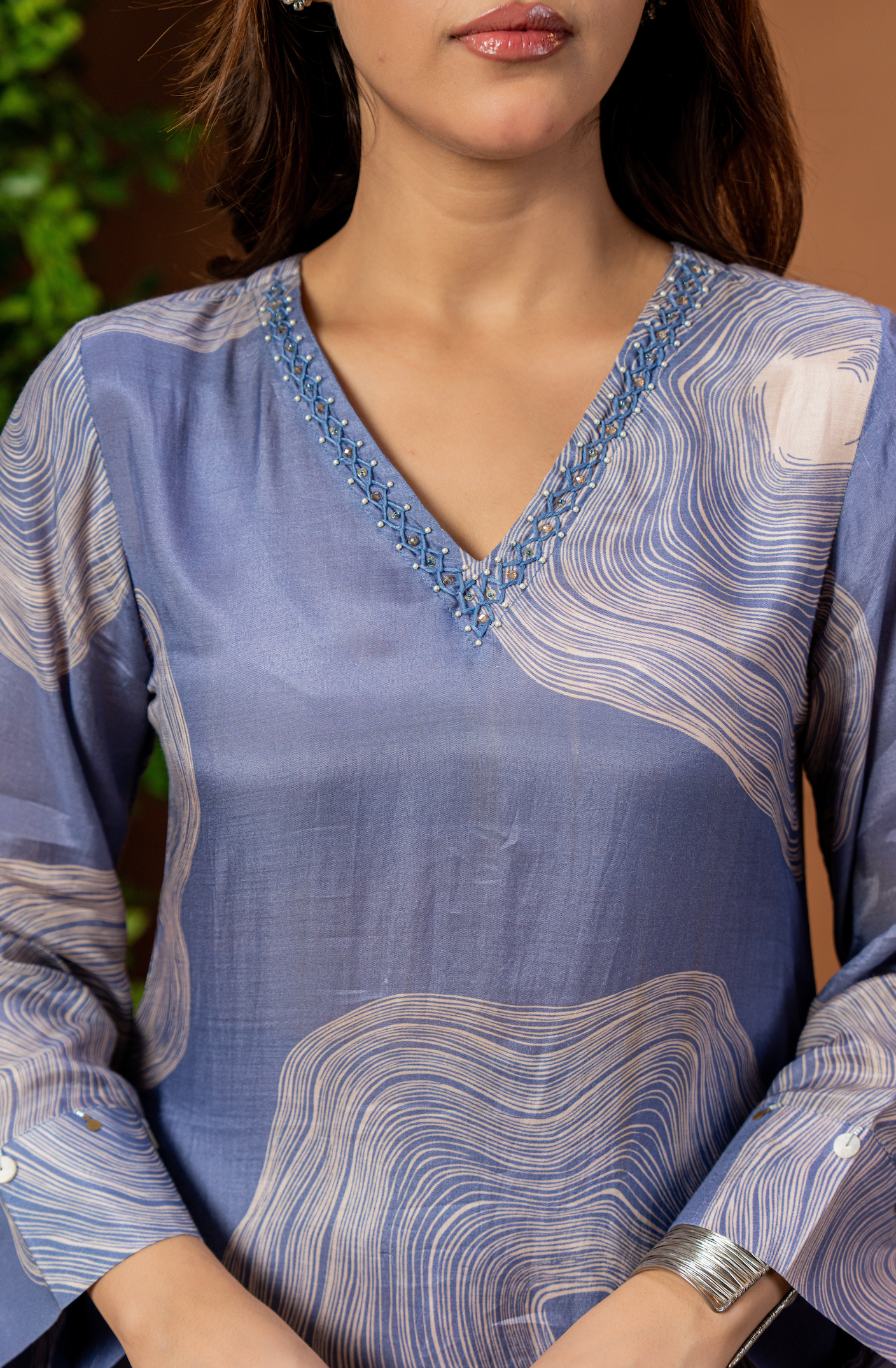 Celestial Blue Muslin Suit Set