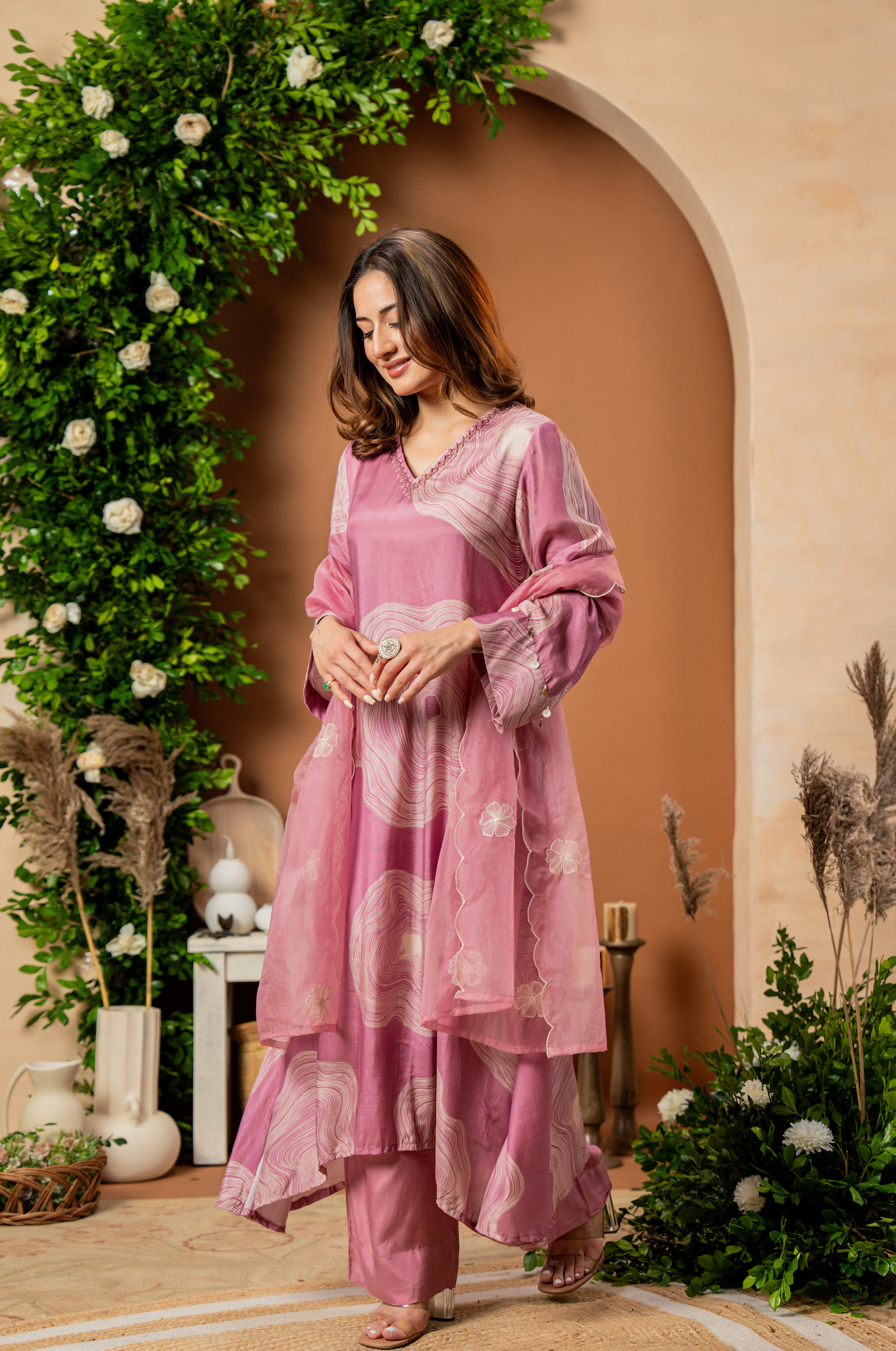 Blush Rose Muslin Suit Set