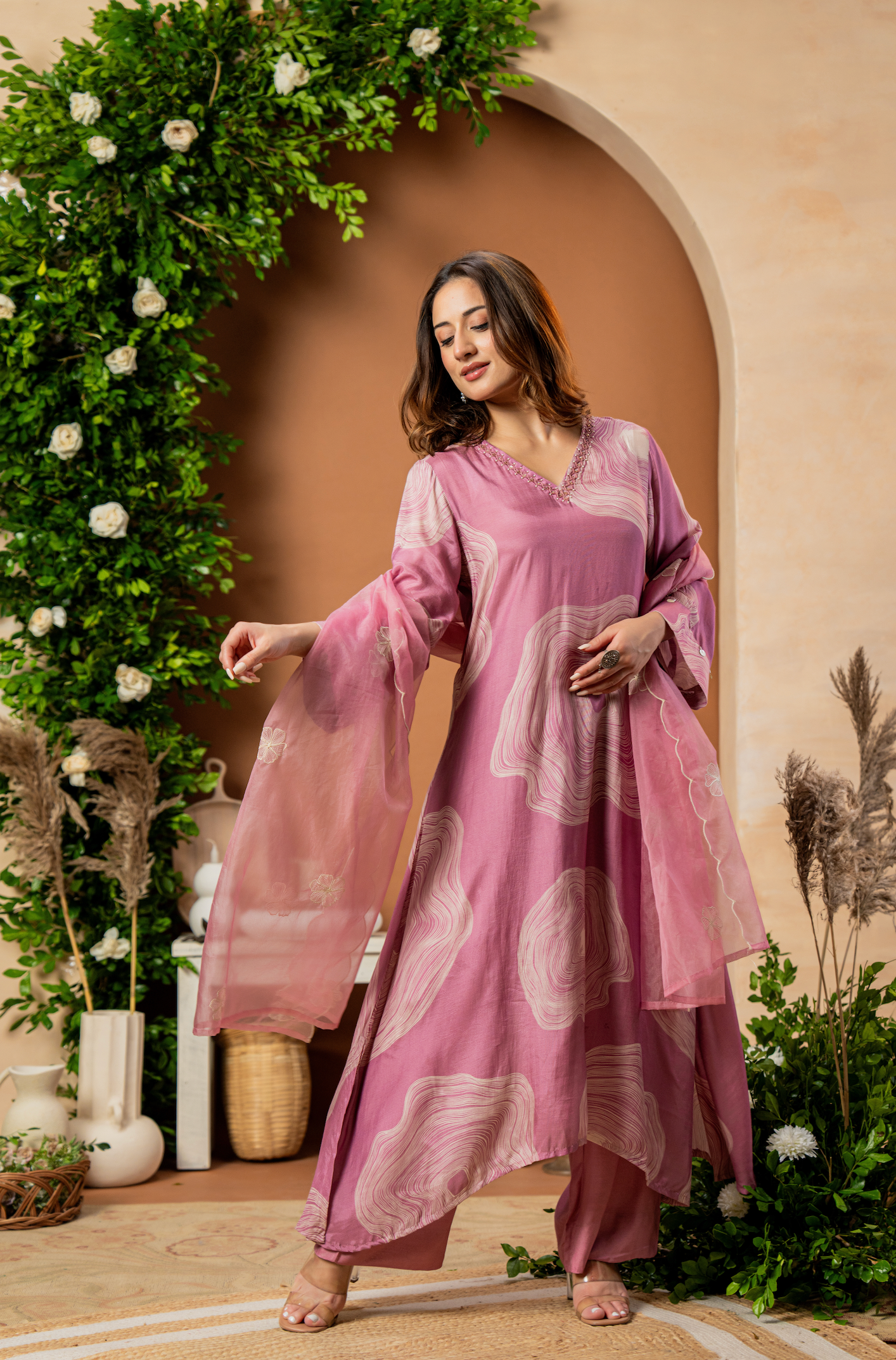 Blush Rose Muslin Suit Set