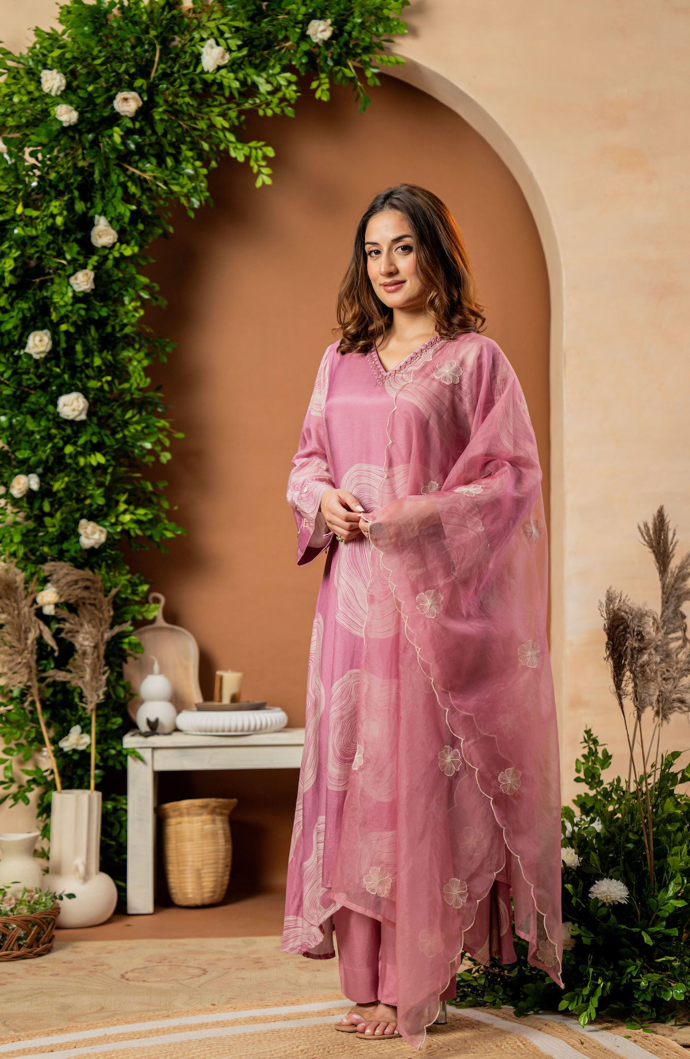 Blush Rose Muslin Suit Set