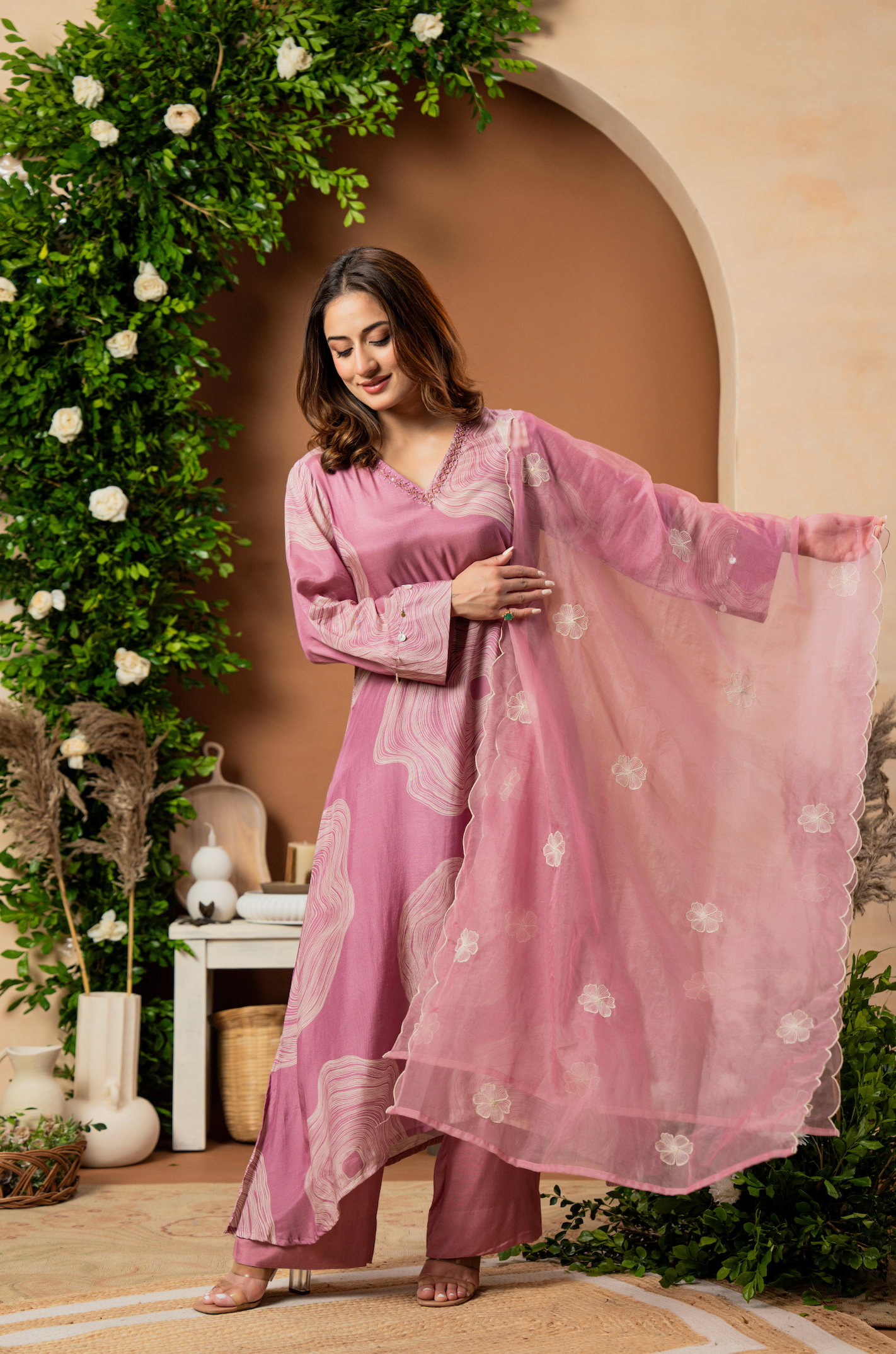 Blush Rose Muslin Suit Set