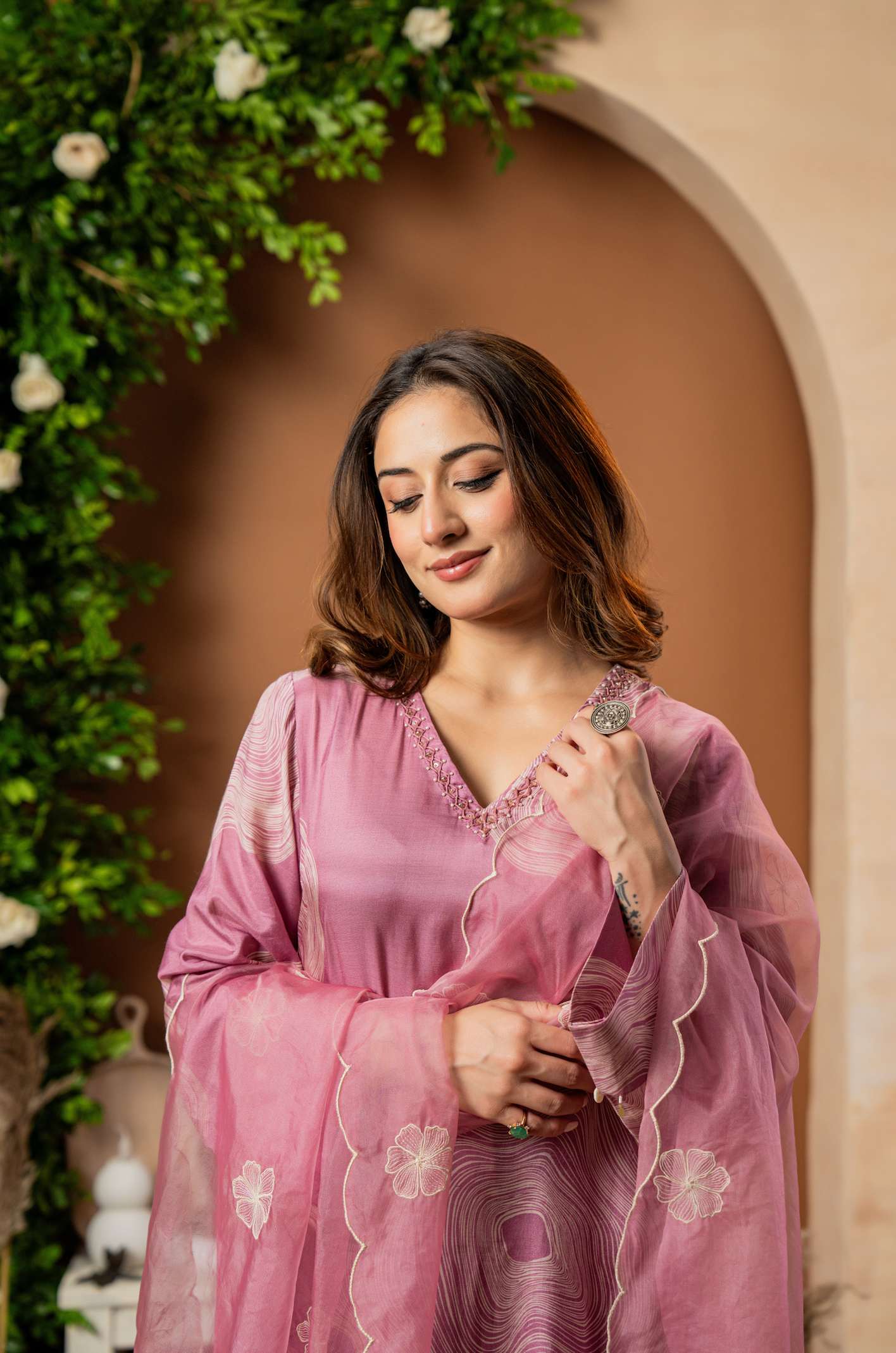 Blush Rose Muslin Suit Set