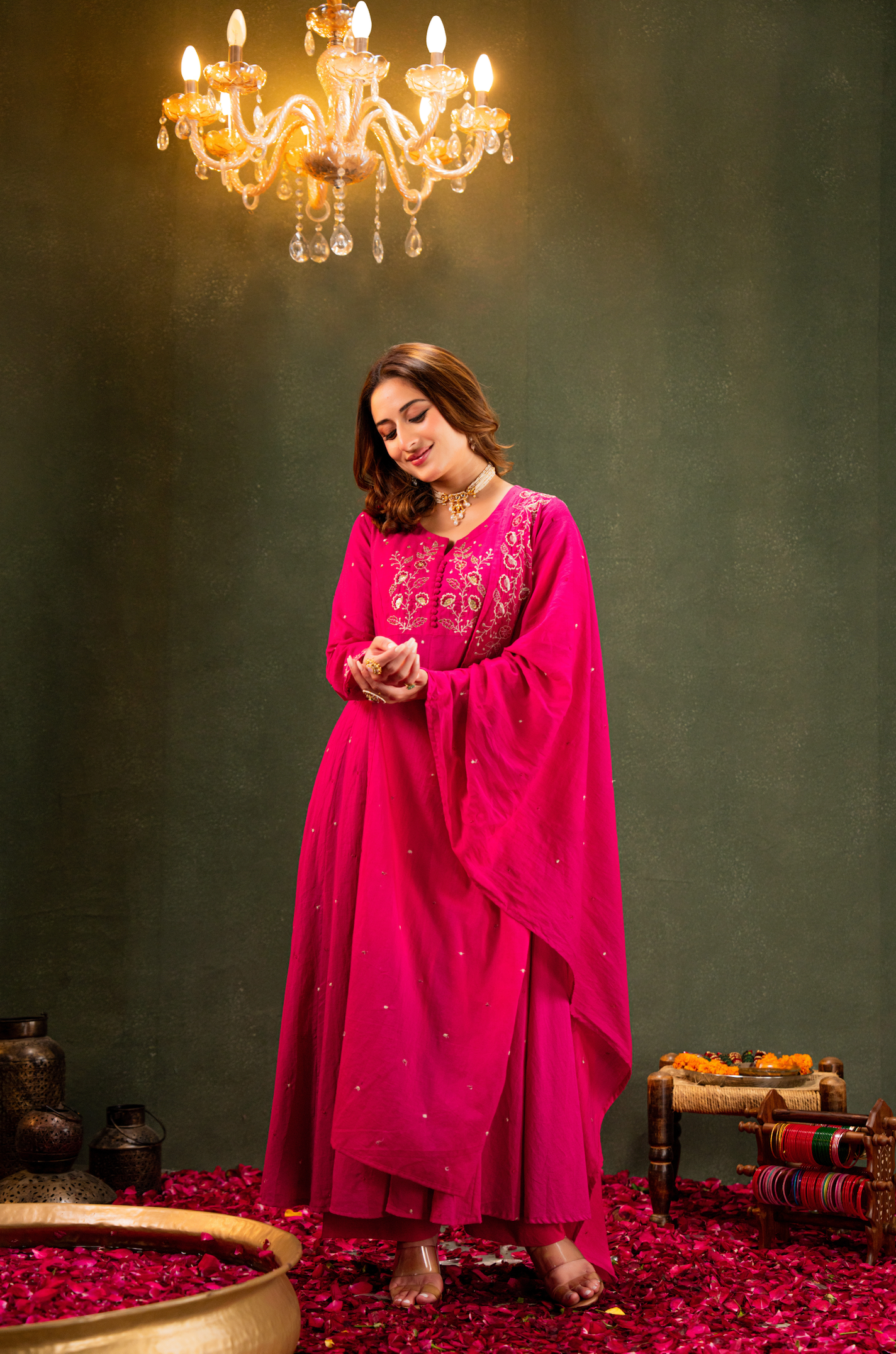 Rosé Whisper Anarkali Suit Set