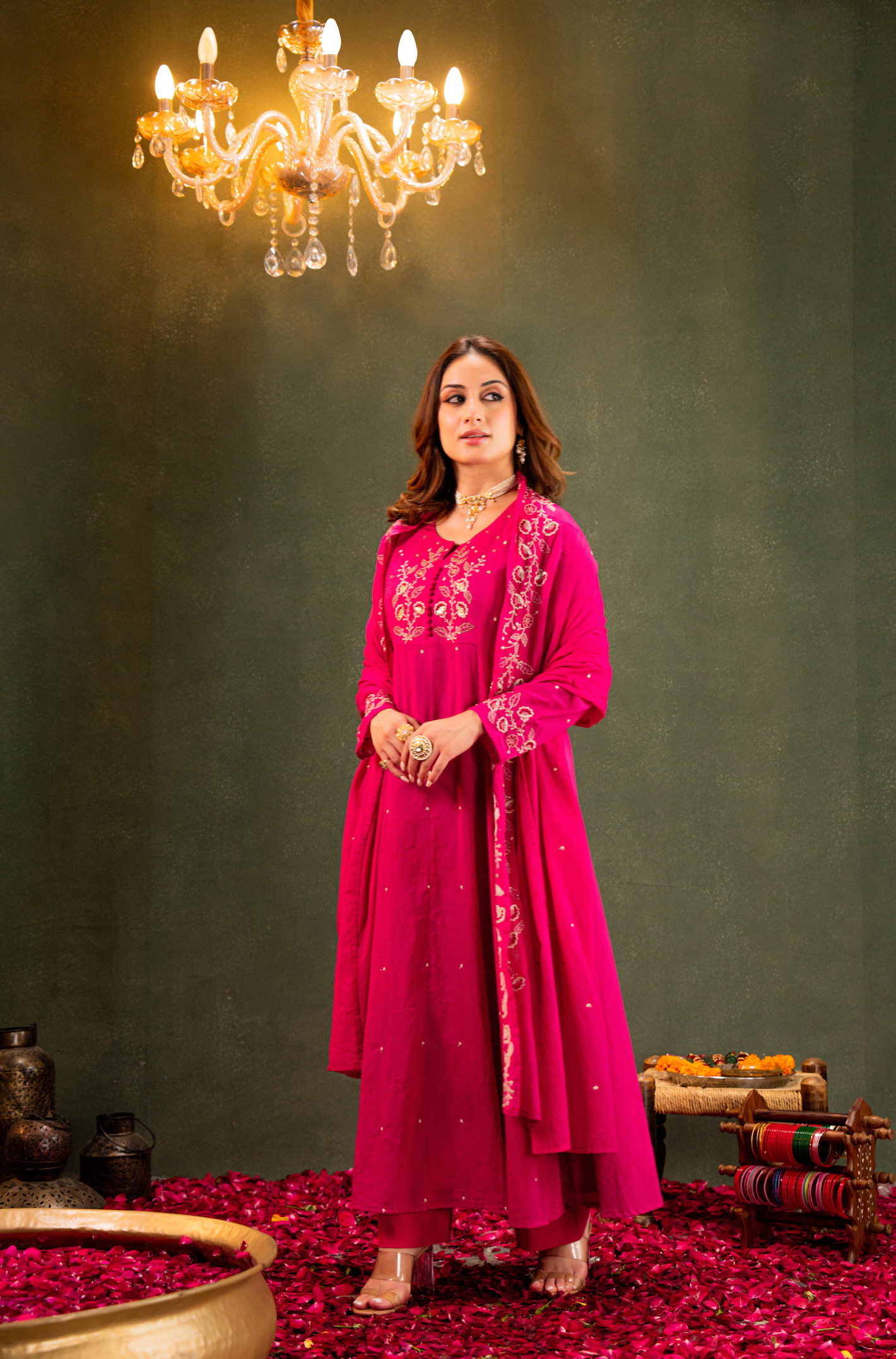 Rosé Whisper Anarkali Suit Set