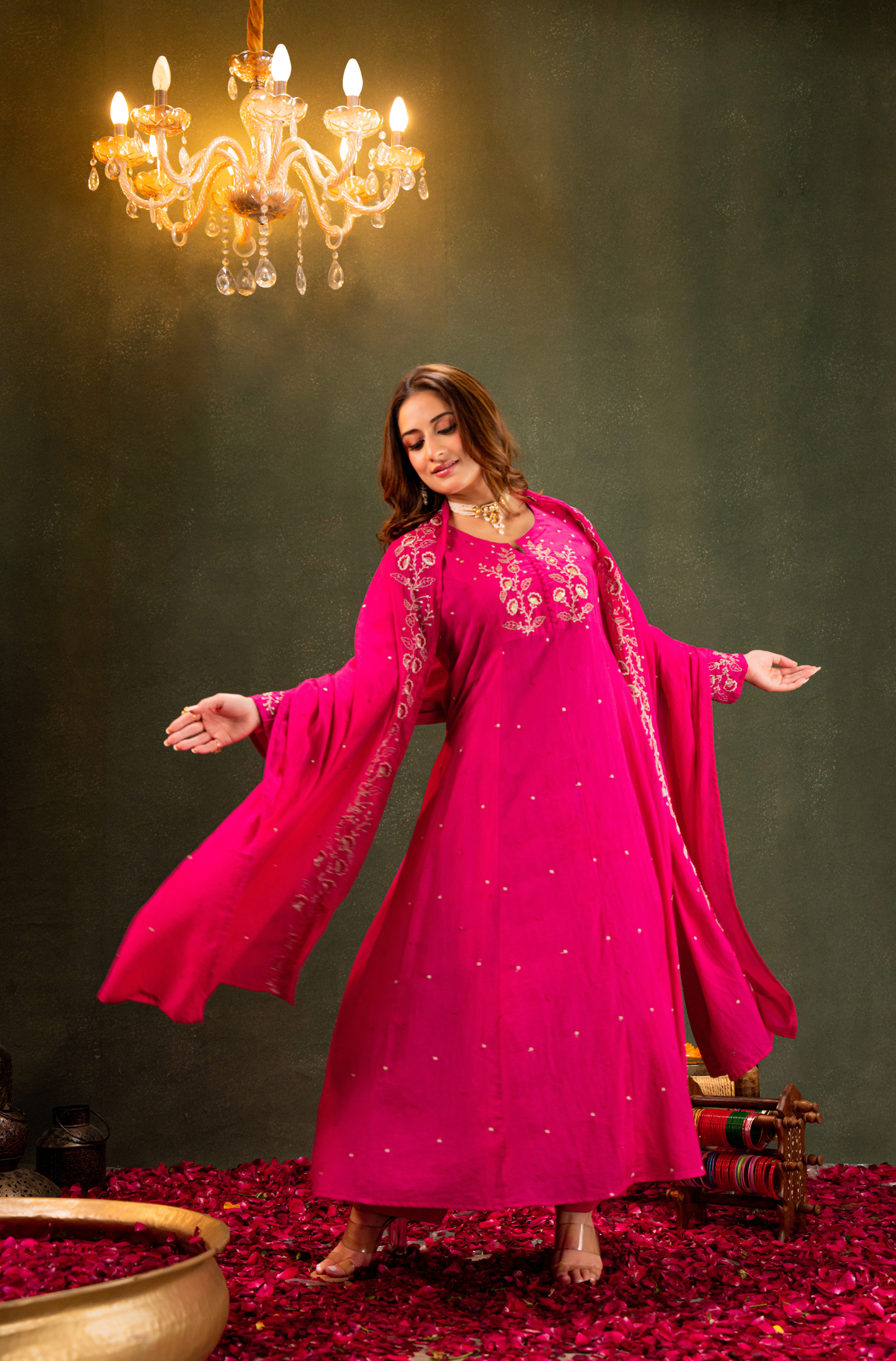Rosé Whisper Anarkali Suit Set