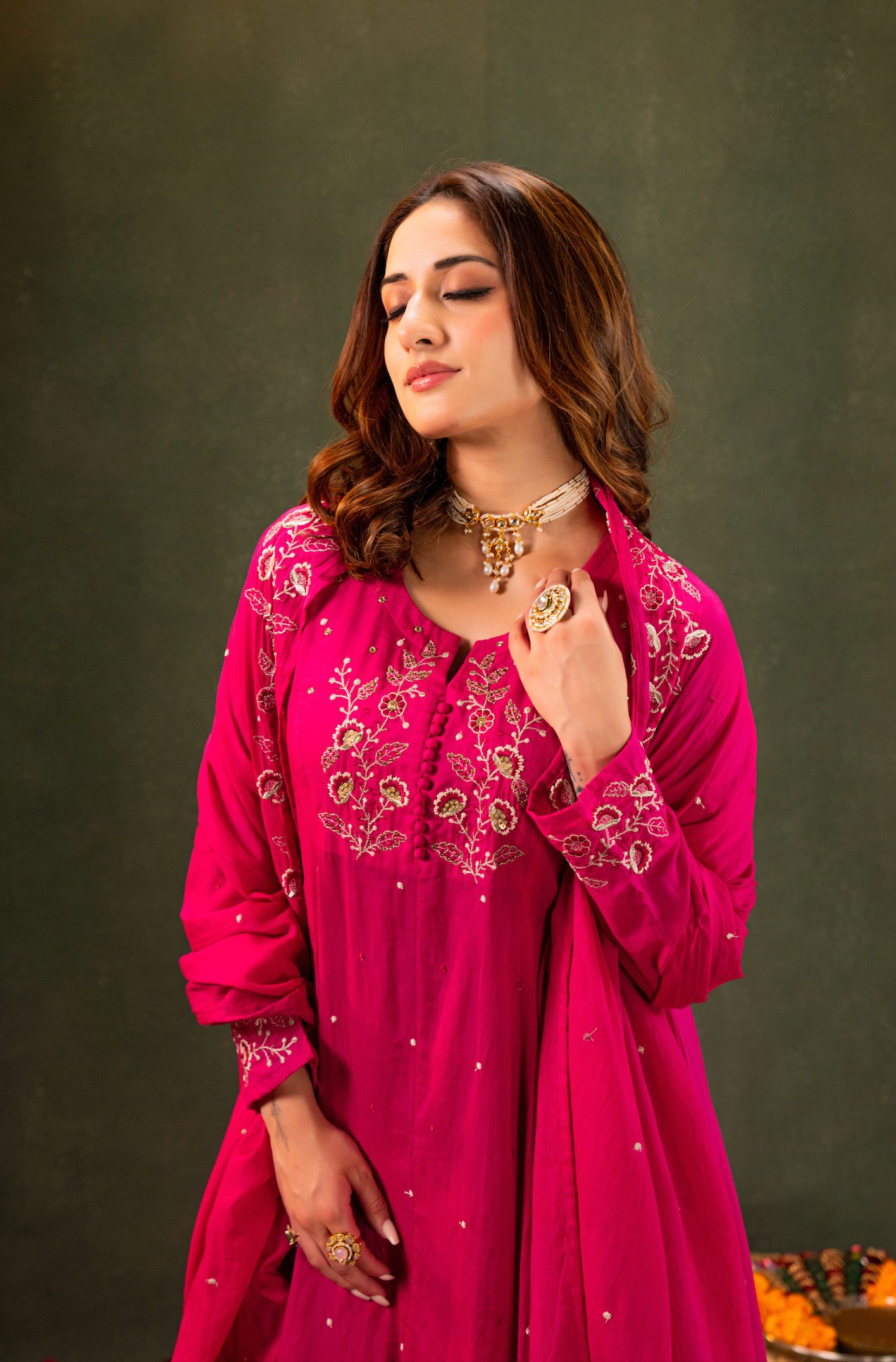 Rosé Whisper Anarkali Suit Set